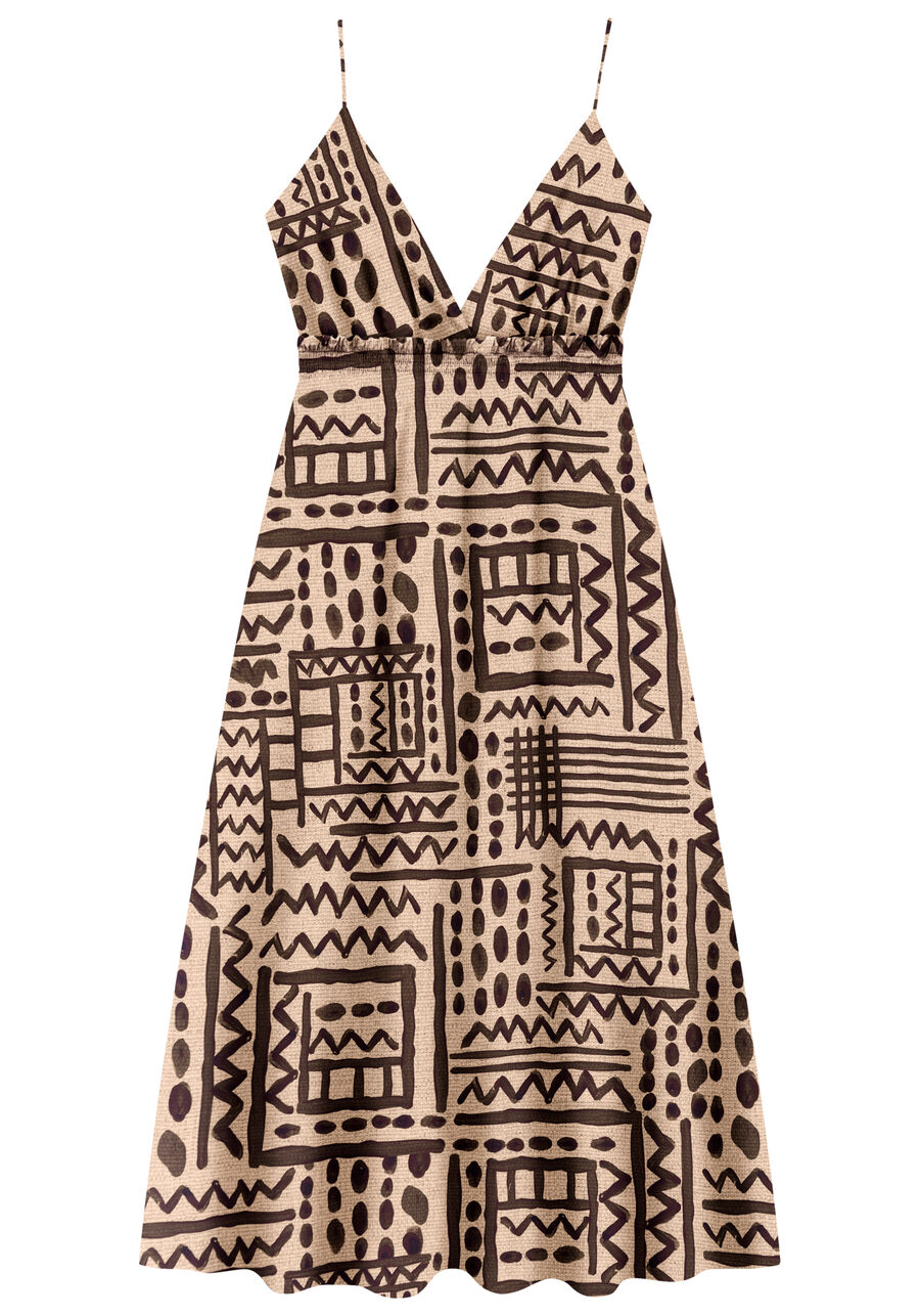 Vestido com Alças em Viscose Midi, . Vestido com Alças em Viscose Midi, , large.