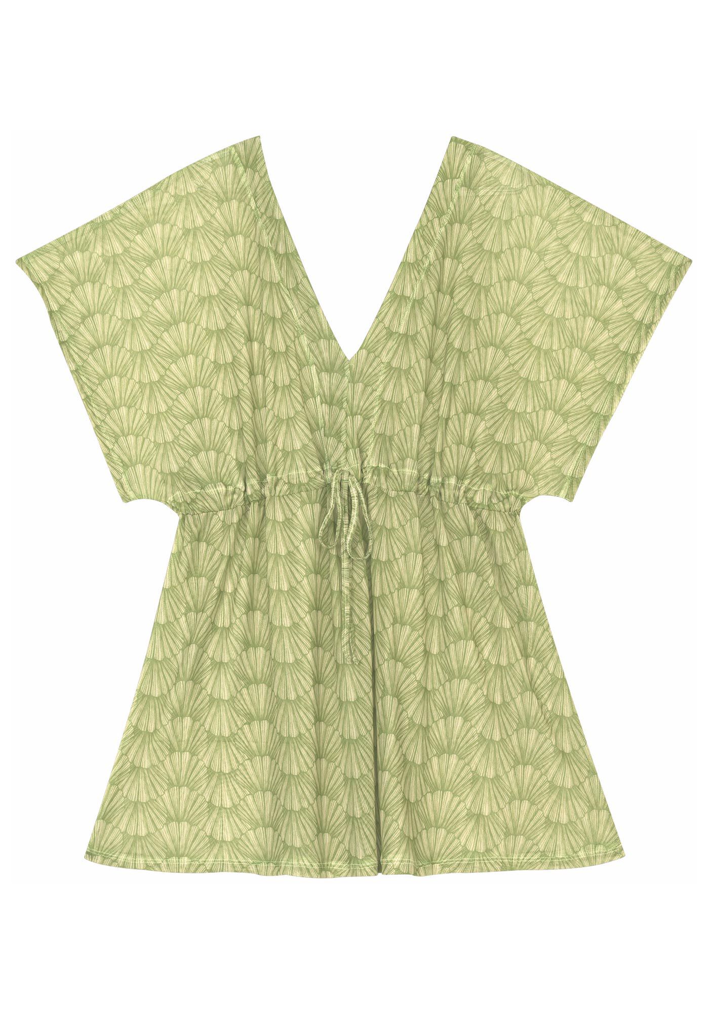 Vestido Curto Sa&iacute;da de Praia em Tule Estampado, , large.