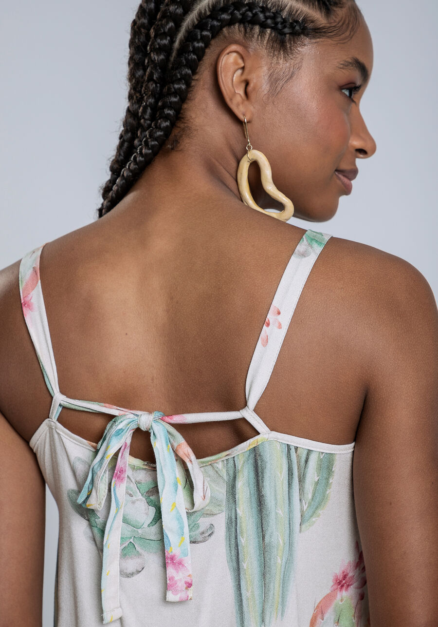 Blusa com Alças Crepe com Franjas, . Blusa com Alças Crepe com Franjas, , large.