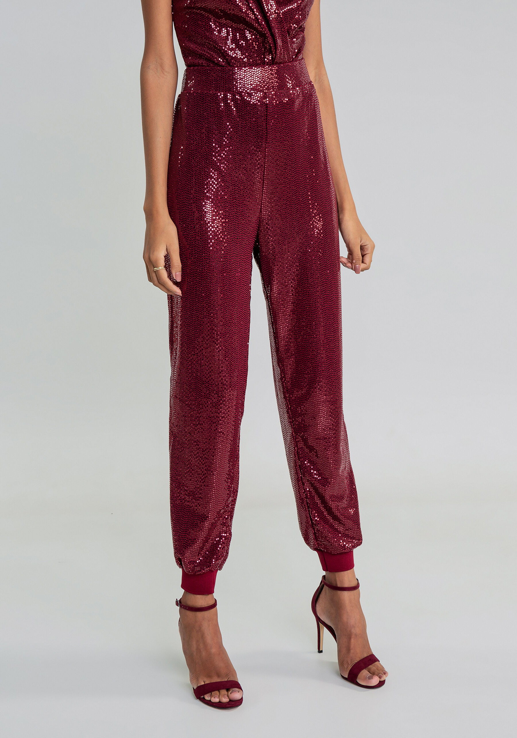 Calça Malha Paetê Jogging, . Calça Malha Paetê Jogging, , large.