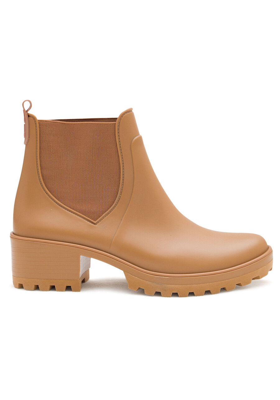 Bota Chelsea com Salto Médio Tratorado, CAMELO. Bota Chelsea com Salto Médio Tratorado, CAMELO, large.