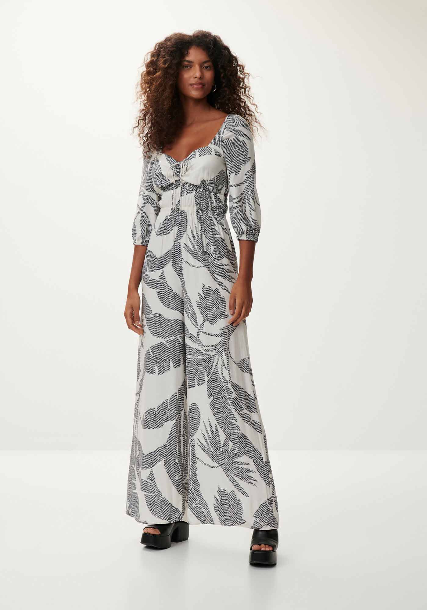 Macac&atilde;o Longo Estampado com Manga 3/4, , large.