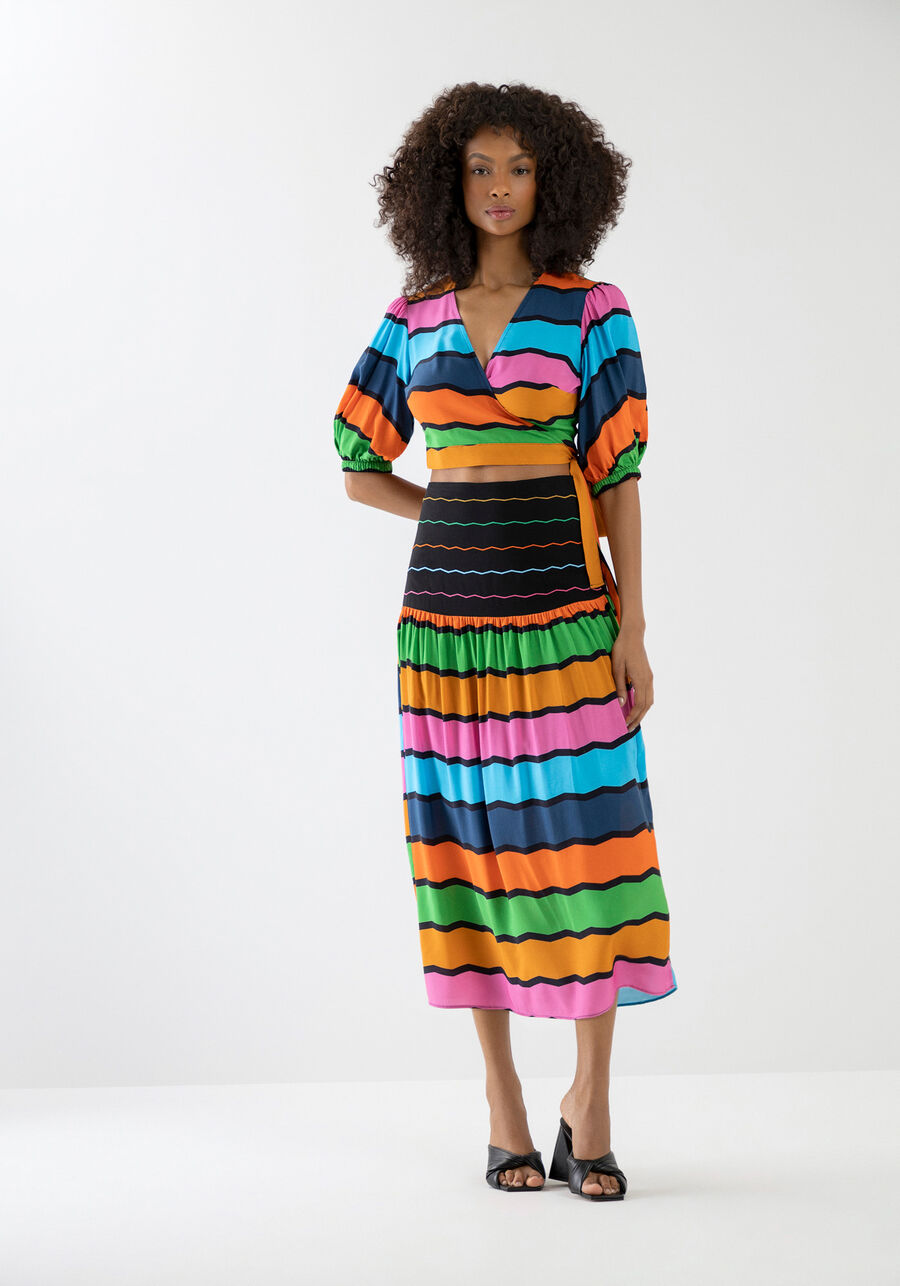 Blusa Transpassada em Viscose Estampada, . Blusa Transpassada em Viscose Estampada, , large.