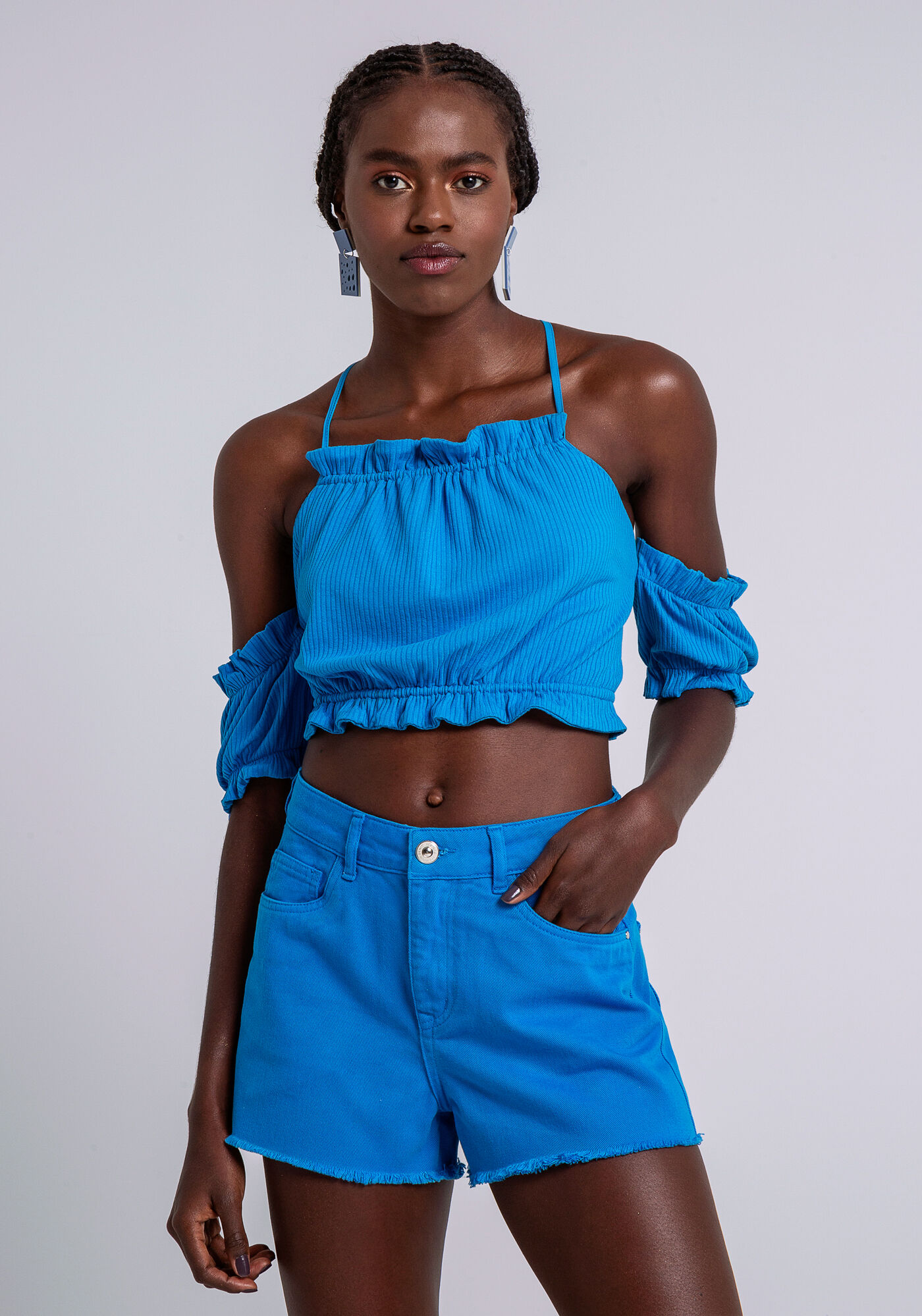 Shorts Sarja Miami Cintura M&eacute;dia, , large.