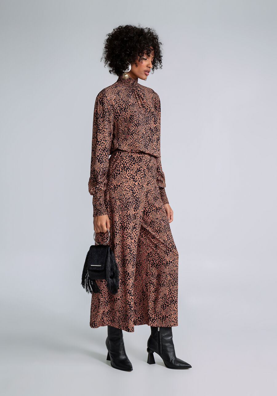 Calça Pantacourt Cintura Alta Estampa, TEXTURA. Calça Pantacourt Cintura Alta Estampa, TEXTURA, large.