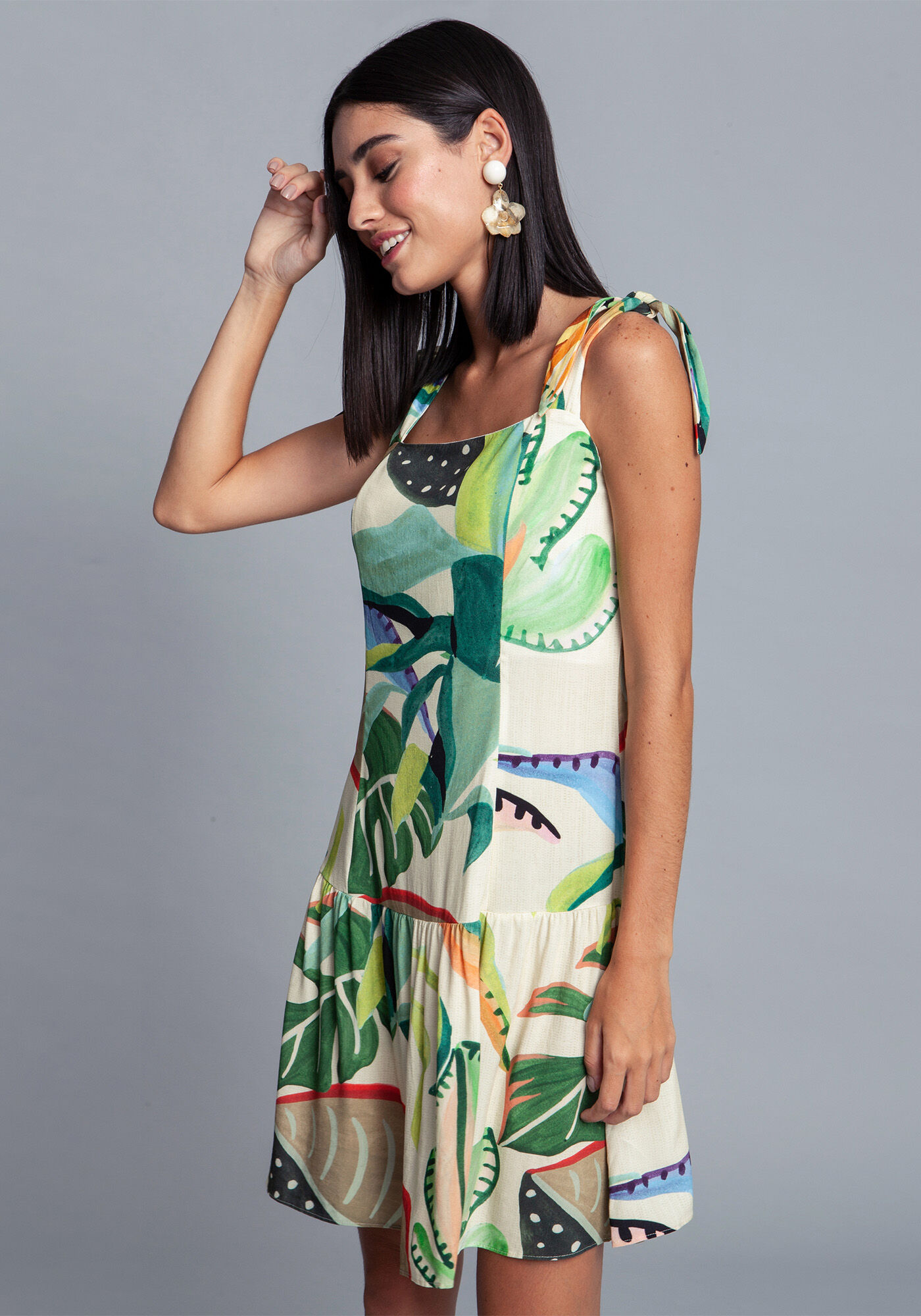 Vestido Tecido Rayon Bali Curto, , large.