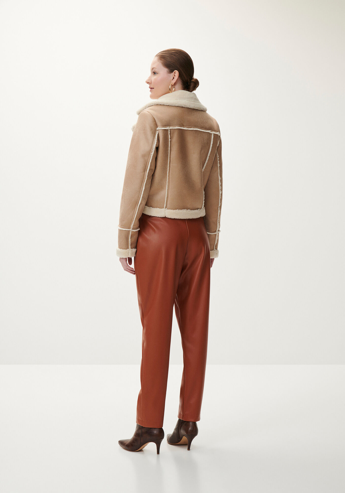 Jaqueta em Suede com Forro Pelo, BEGE BLUR, large.