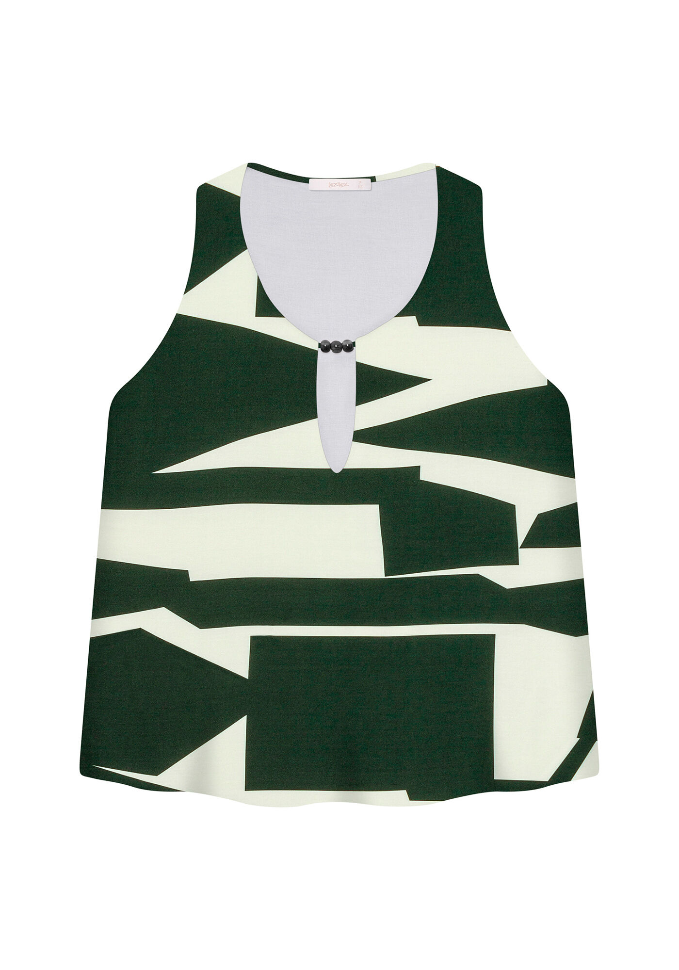 Blusa Detalhe Decote Estampa, , large.