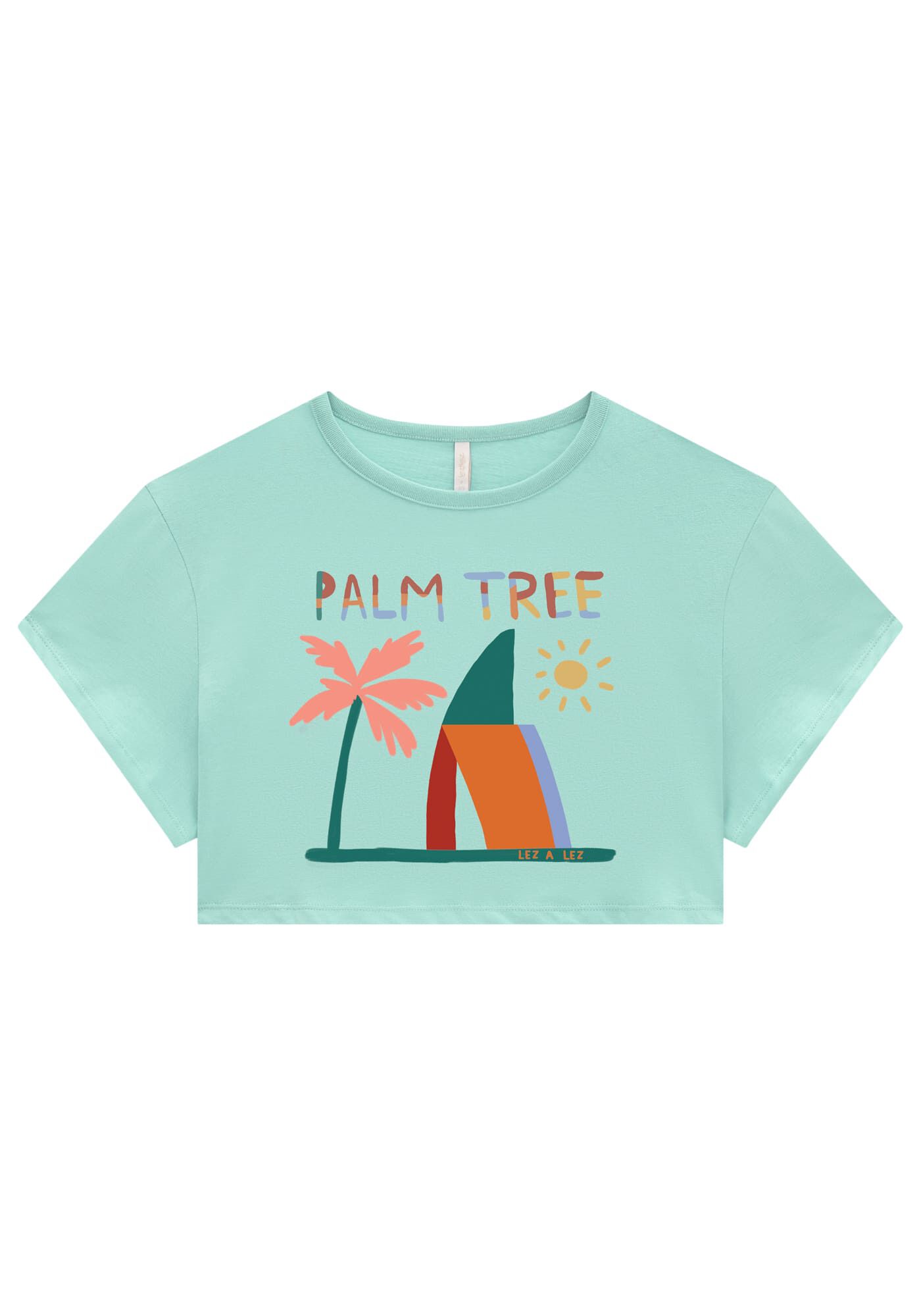 T-shirt Cropped em Malha Dupla com Bordado, , large.