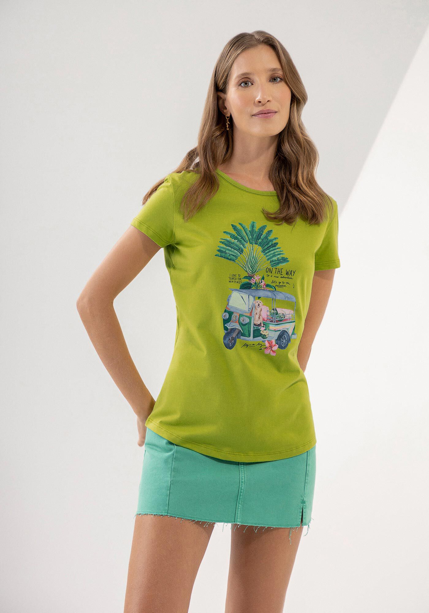 T-shirt em Malha Prime com Estampa Tuktuk, , large.