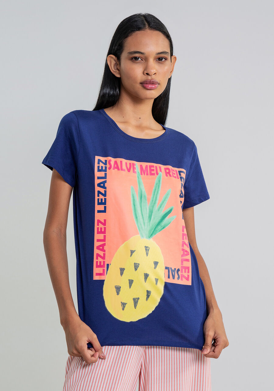 Blusa Manga Curta Estampada, . Blusa Manga Curta Estampada, , large.
