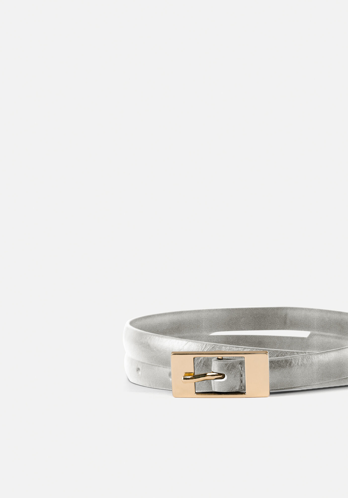 Kit Com 2 Cintos Finos De Cintura Com Fivela, BRANCO/MARROM, large.