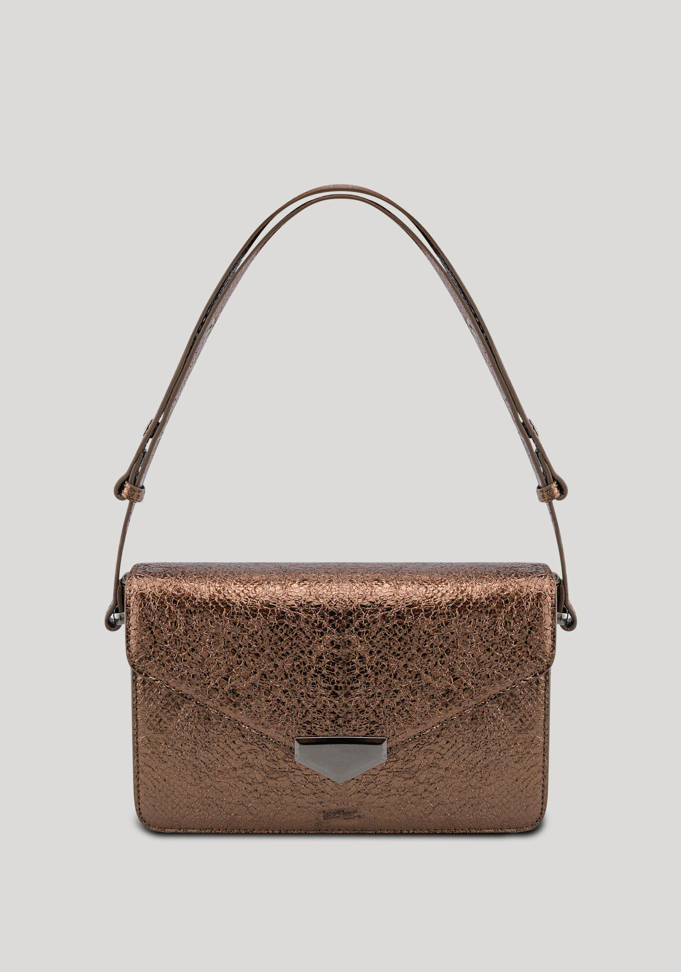 Bolsa Estruturada Com Aba Frontal E Al&ccedil;a &Uacute;nica Regul&aacute;vel, MARROM CHOCOLATE, large.