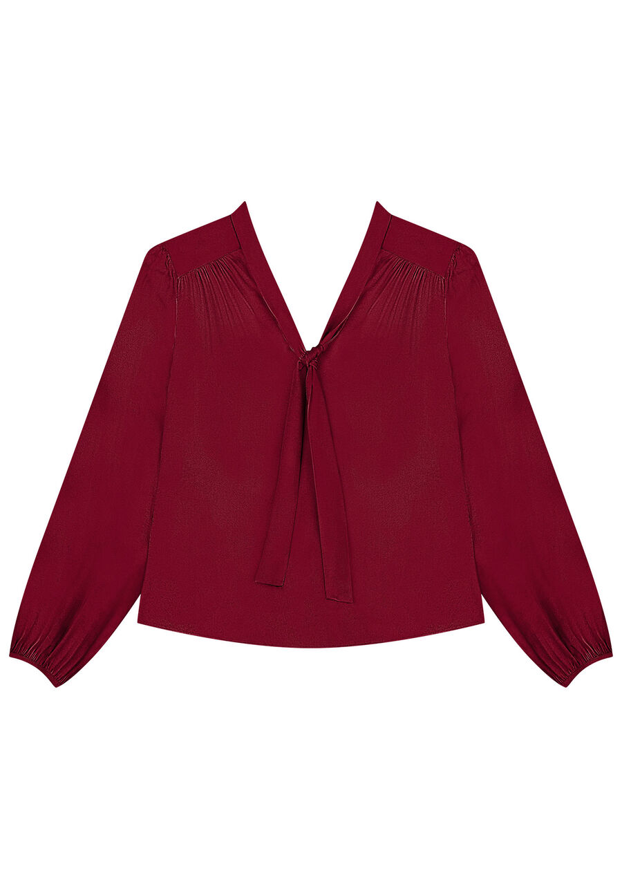 Blusa Manga Longa Ampla com Faixas Decote, . Blusa Manga Longa Ampla com Faixas Decote, , large.