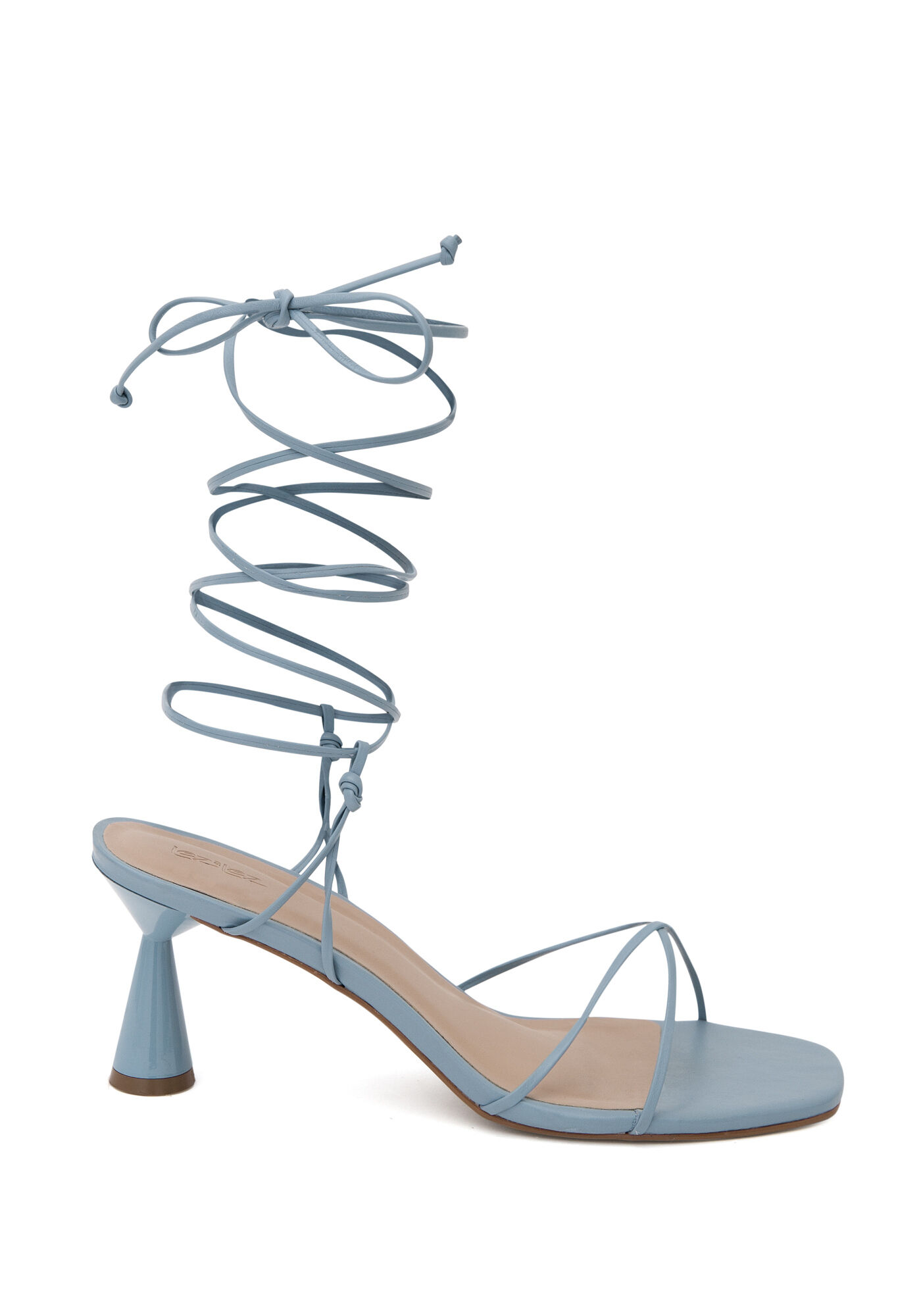 Sand&aacute;lia em Couro com Salto Geom&eacute;trico, , large.