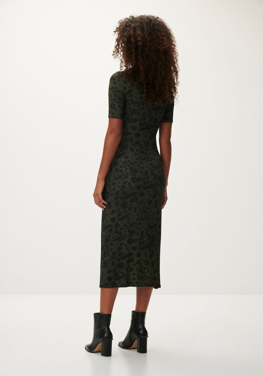Vestido Midi Estampado com Cut e Detalhe Argola, . Vestido Midi Estampado com Cut e Detalhe Argola, , large.
