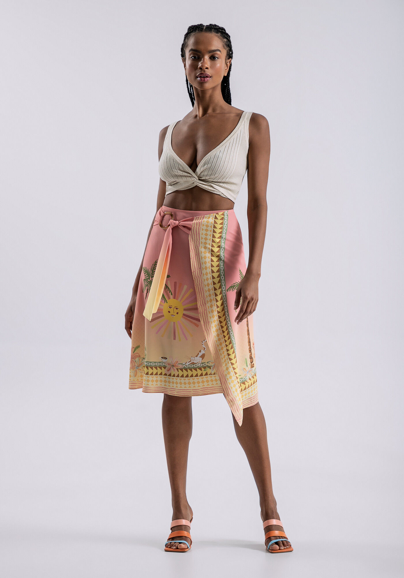 Saia Midi Transpassada Estampada | Lez a Lez