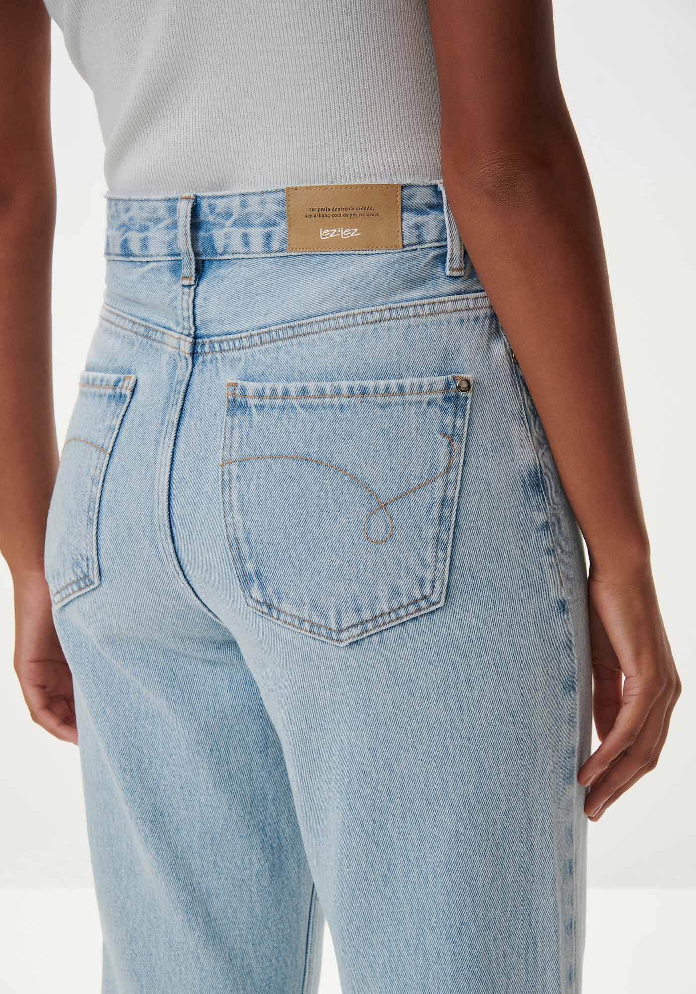 Cal&ccedil;a Jeans Flare Cropped Super Alta Clara, , large.