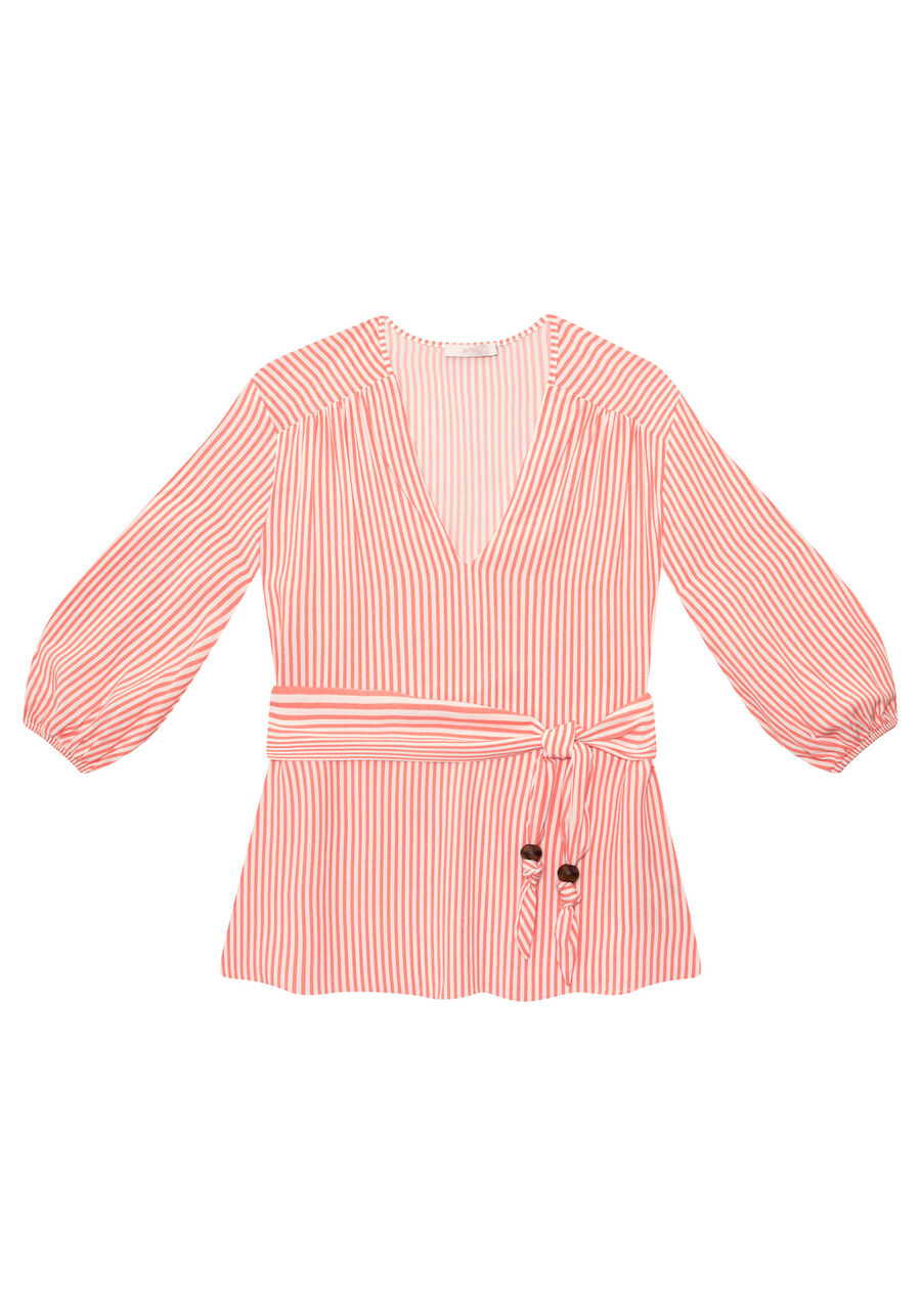Blusa Manga 3/4 Cinto Estampa, . Blusa Manga 3/4 Cinto Estampa, , large.