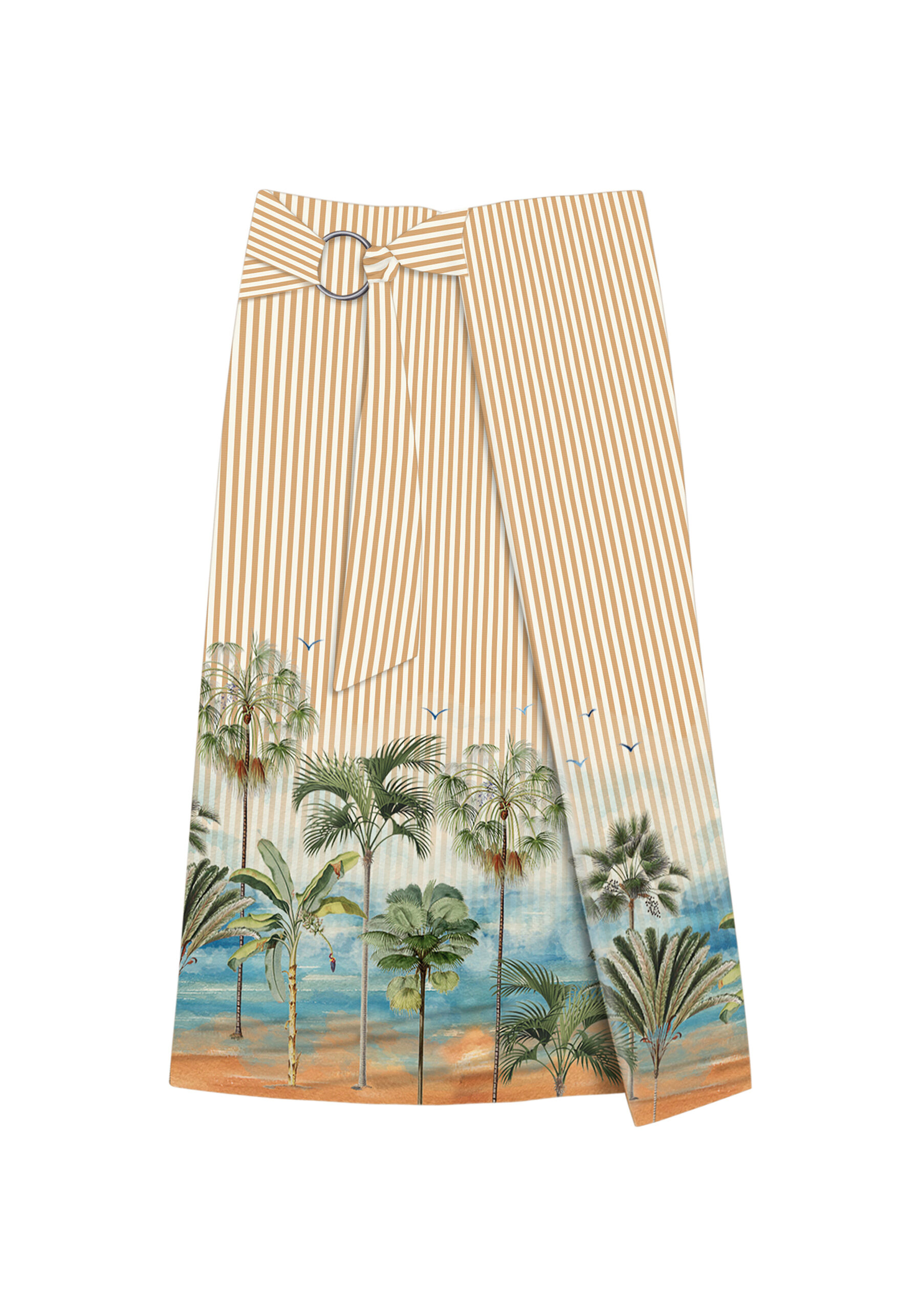 Saia Midi Transpassada Estampa, . Saia Midi Transpassada Estampa, , large.