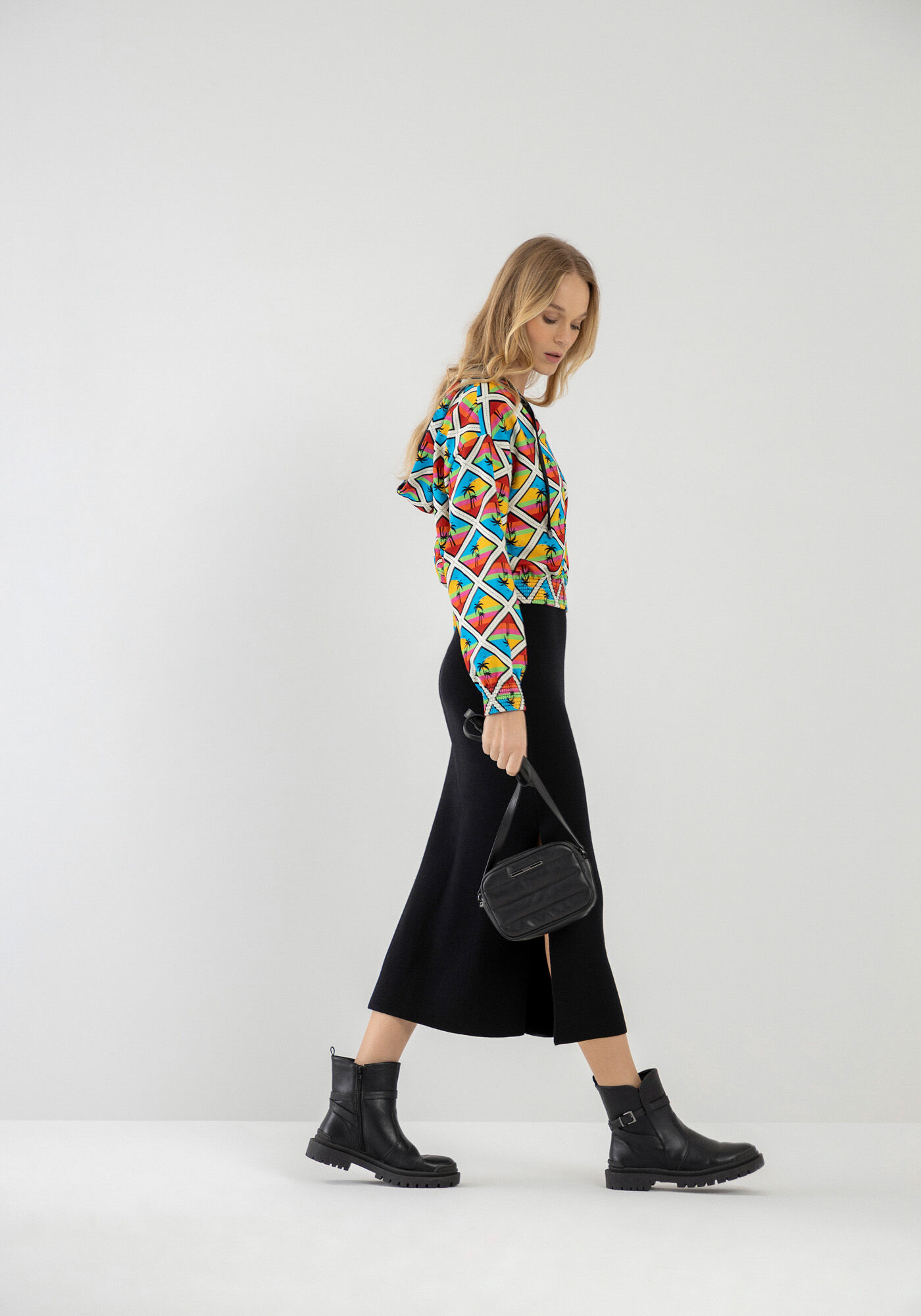 Blus&atilde;o Estampado em Moletom com Capuz, , large.