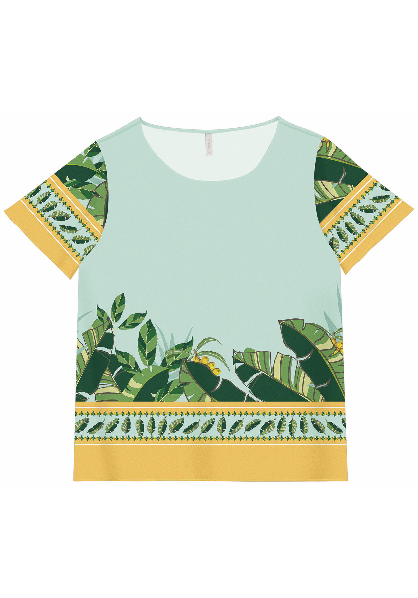 Blusa Manga Curta em Tecido Plano Estampada, , large.