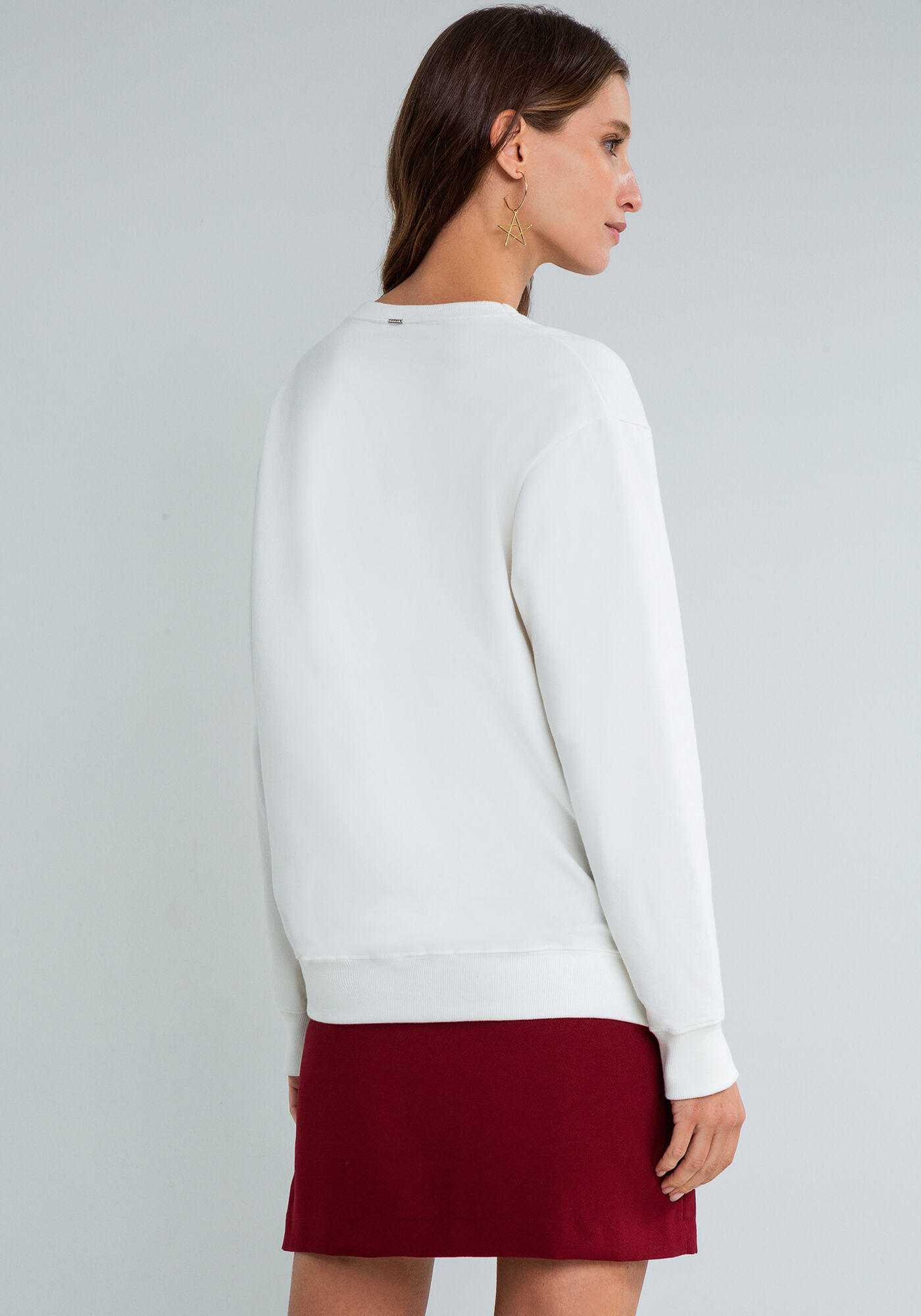 Blus&atilde;o Manga Longa Bordado, BRANCO OFF WHITE, large.