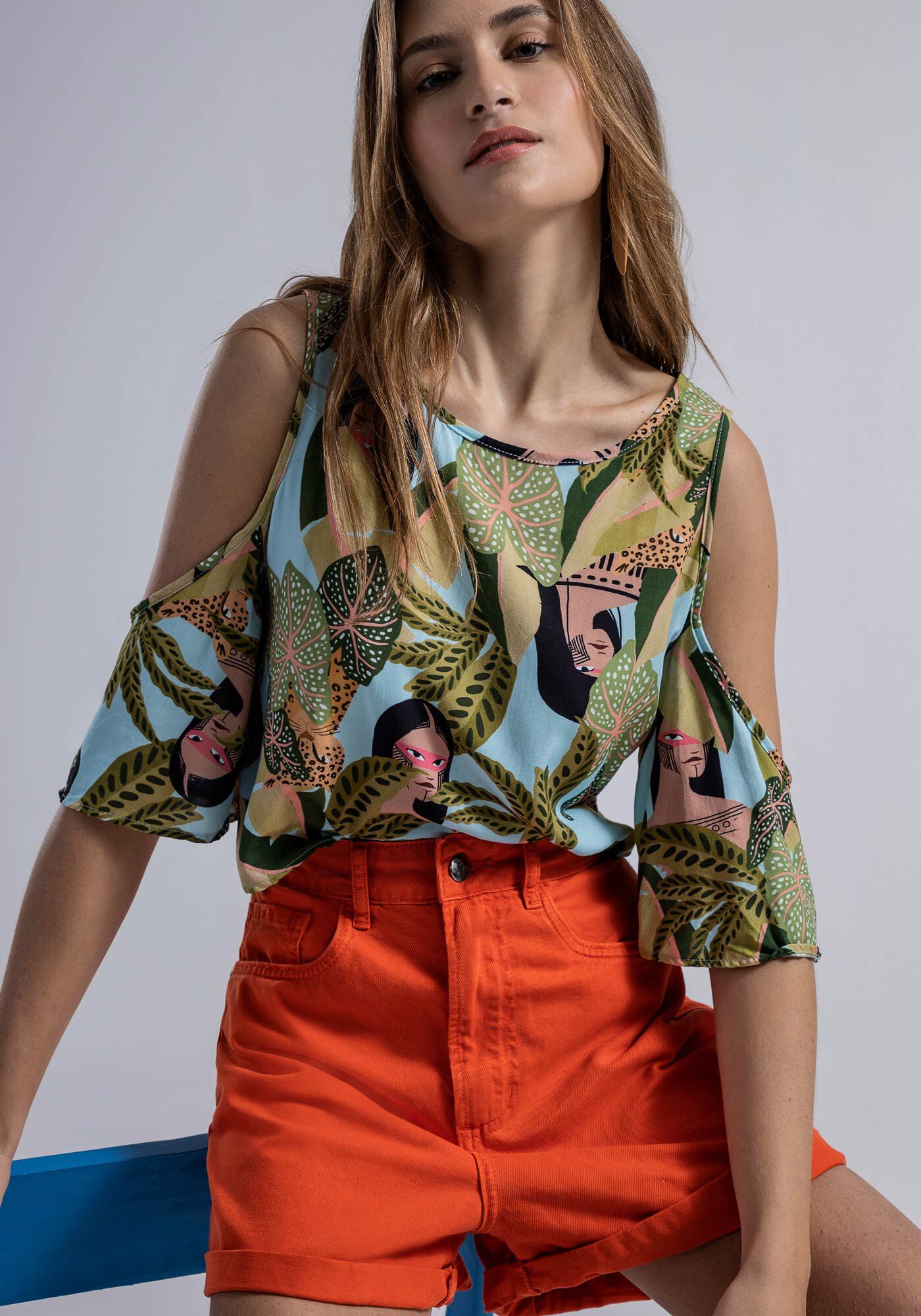 Shorts Sarja Mom com Cintura Super Alta, , large.