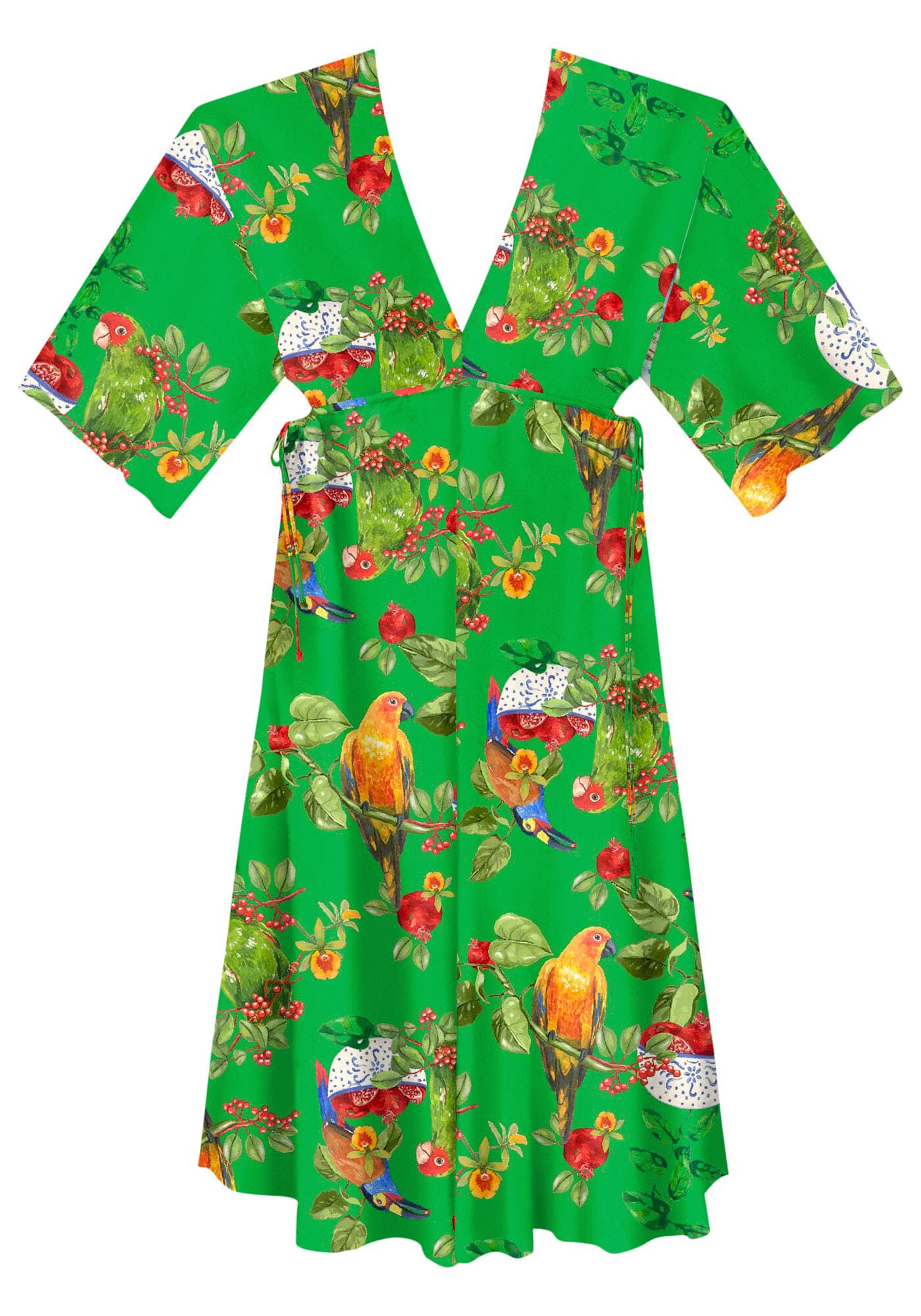 Vestido Midi em Viscose com Decote Profundo, , large.