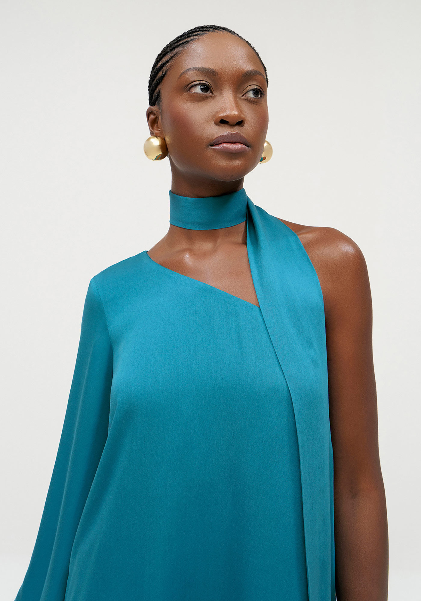 Vestido Curto Ombro S&oacute; com Len&ccedil;o Decote, , large.