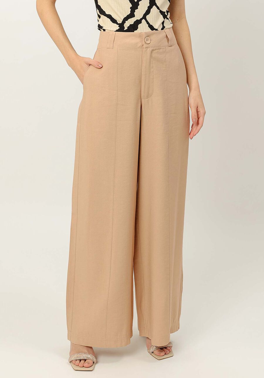 Calça Reta Alfaiataria Ampla com Cintura Média, . Calça Reta Alfaiataria Ampla com Cintura Média, , large.