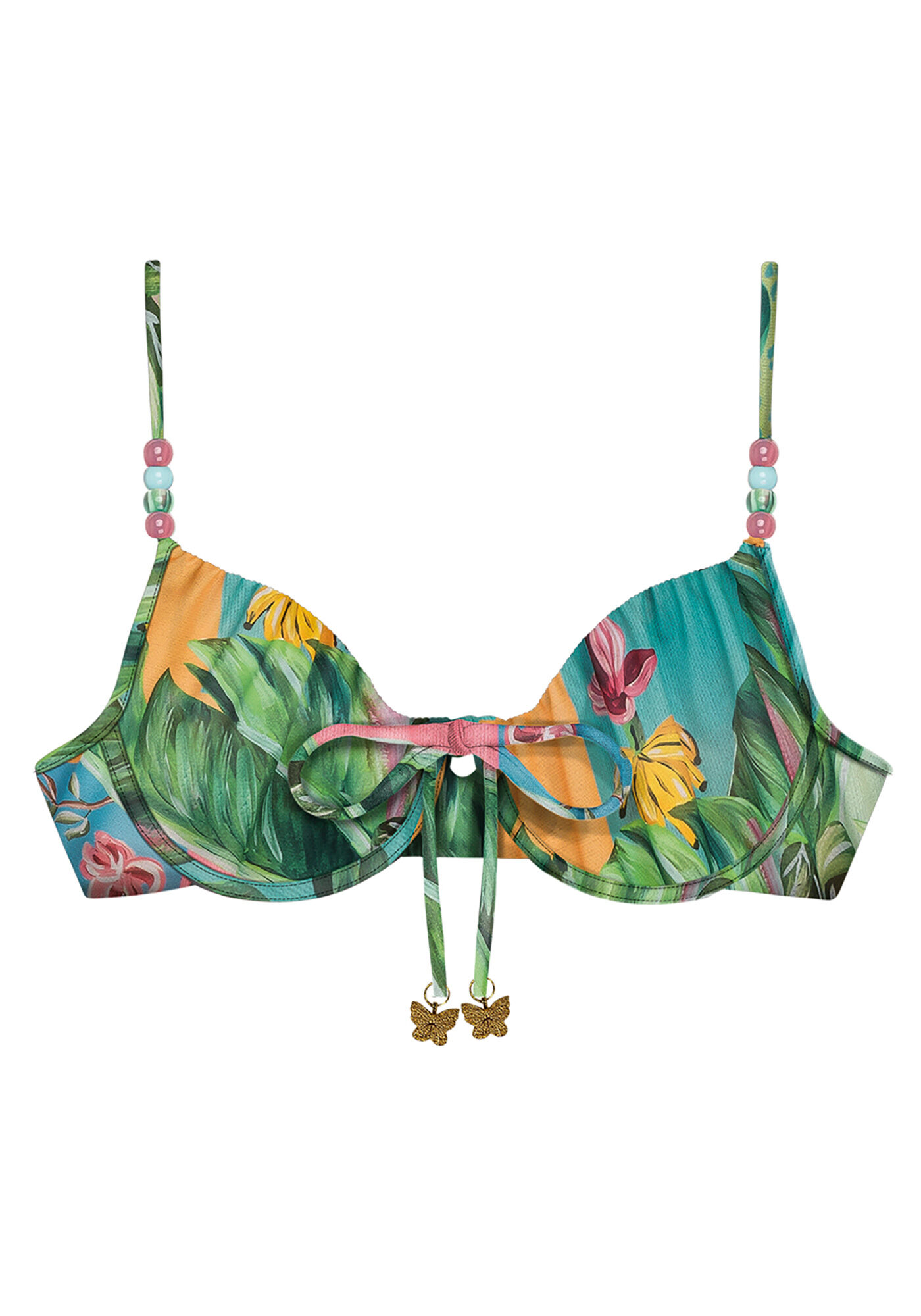 Top Biqu&iacute;ni Meia Ta&ccedil;a Estampado com Amarra&ccedil;&atilde;o, , large.