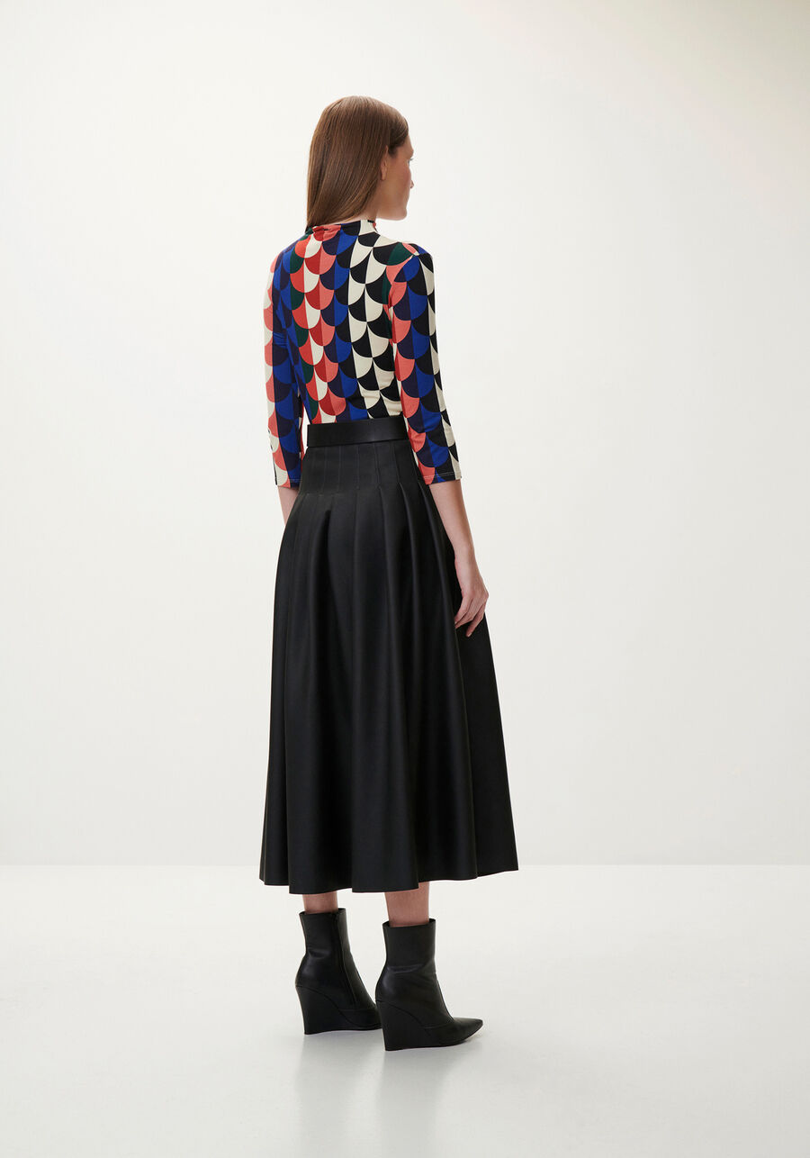 Blusa Manga 3/4 Estampada com Franzido Lateral, . Blusa Manga 3/4 Estampada com Franzido Lateral, , large.