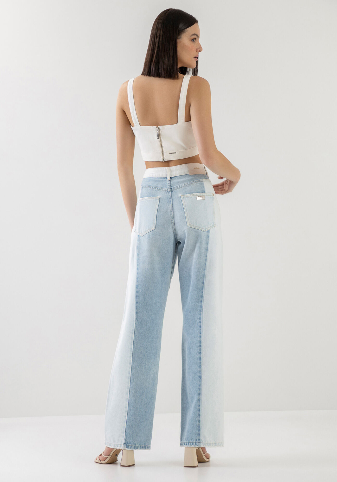 Blusa Sarja Cropped com Cut Out, , large.