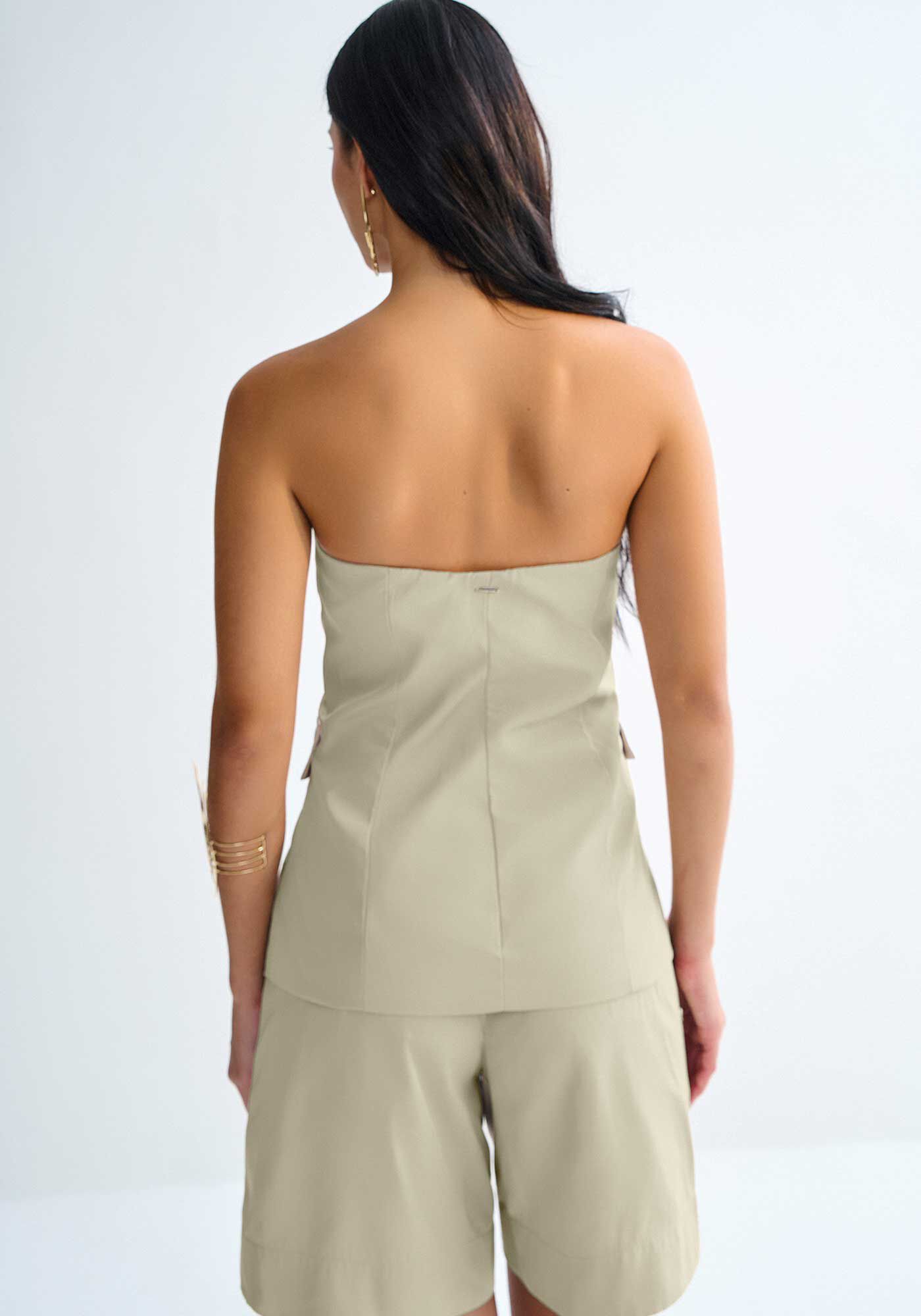 Blusa Alongada Alfaiataria Tomara Que Caia, , large.