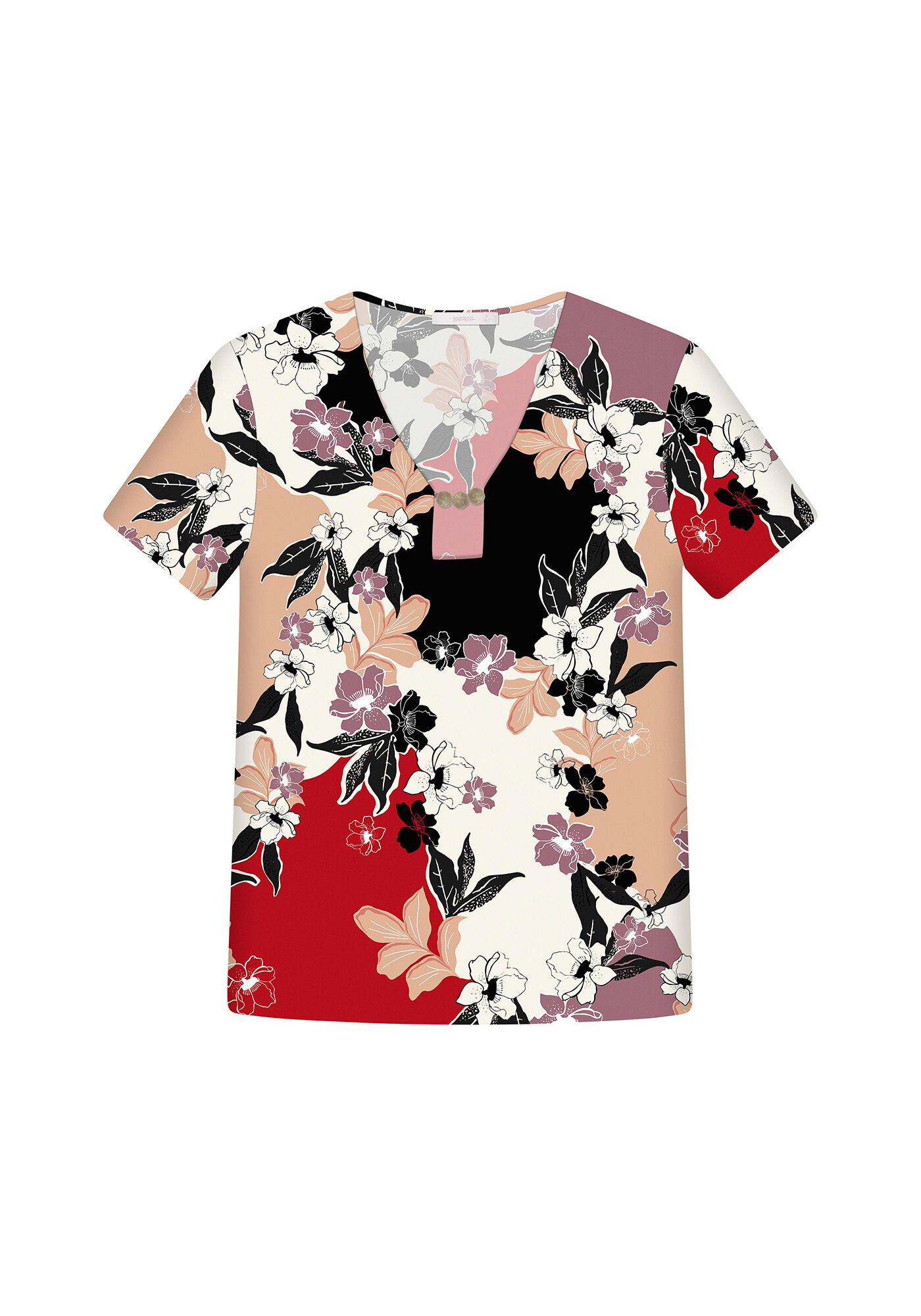 Blusa Estampada Recorte, , large.