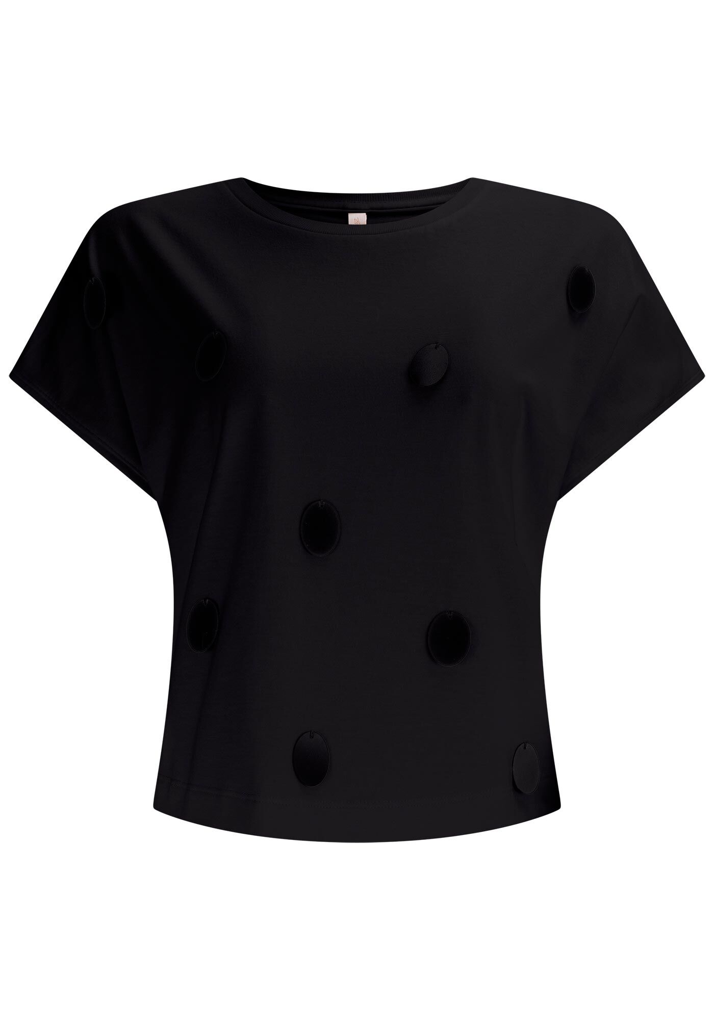 T-shirt em Malha com M&aacute;xi Paet&ecirc;s, , large.