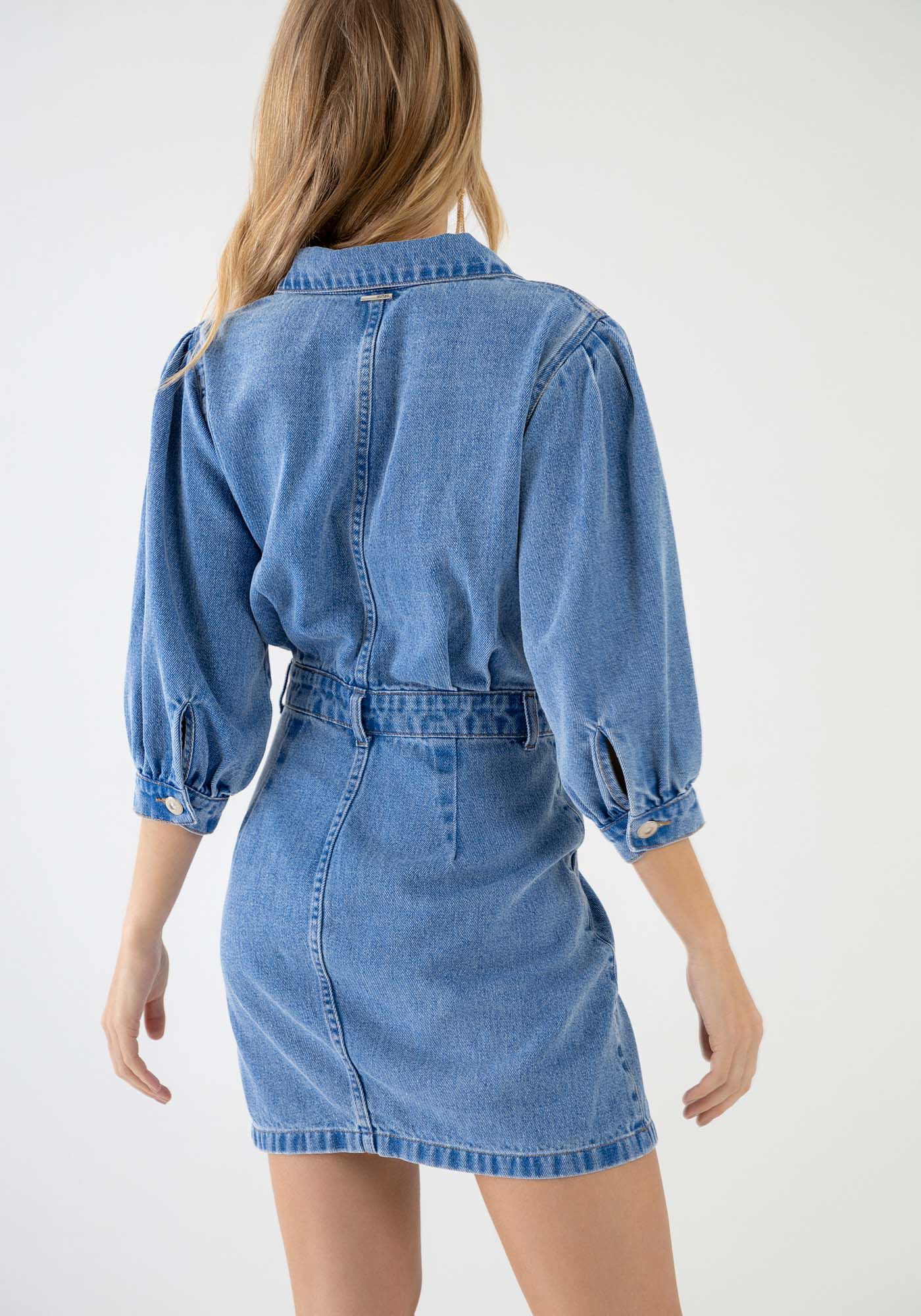 Vestido jeans manga longa com bota online