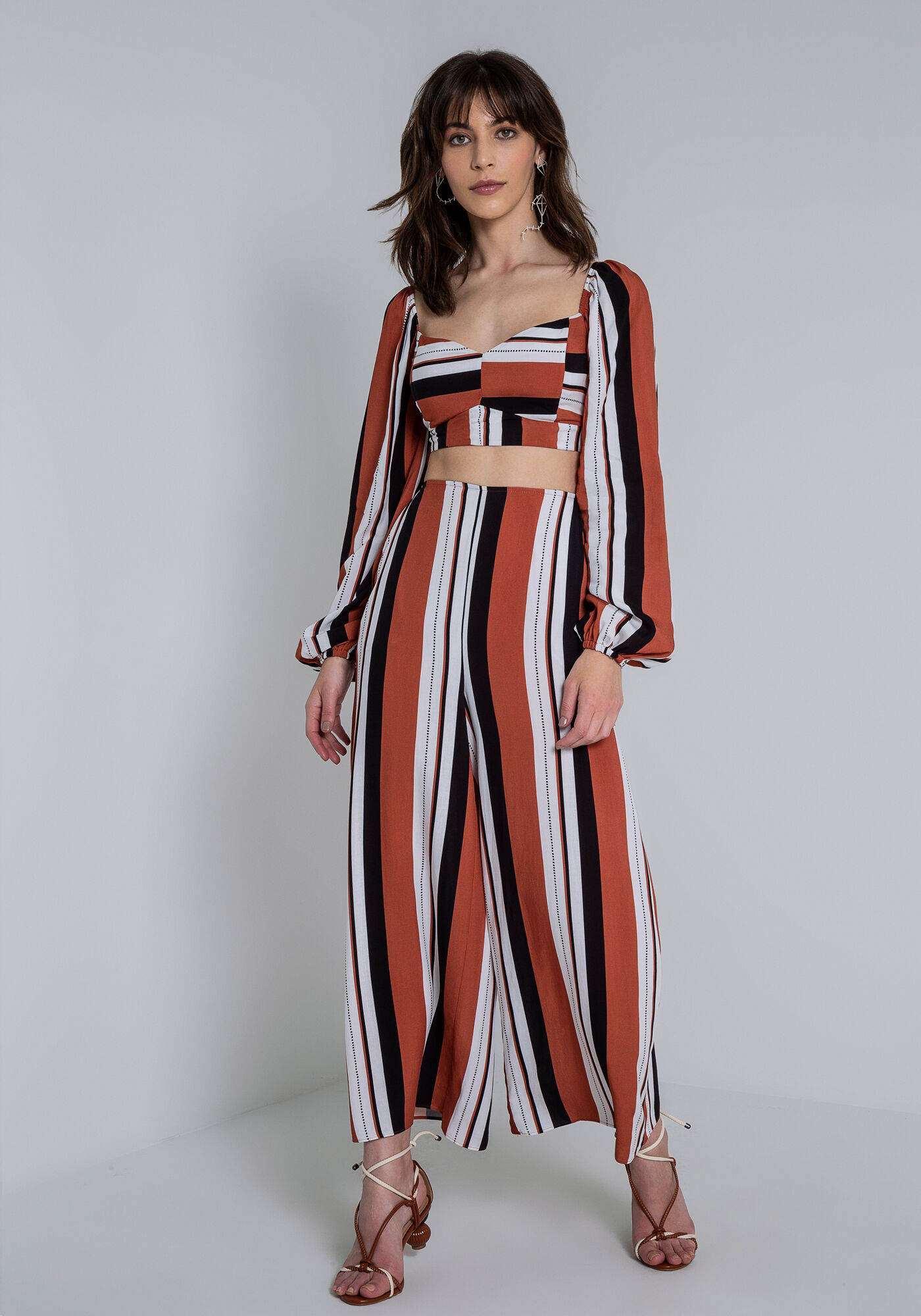 Blusa Cropped em Viscose Estampada, SENTIDO, large.