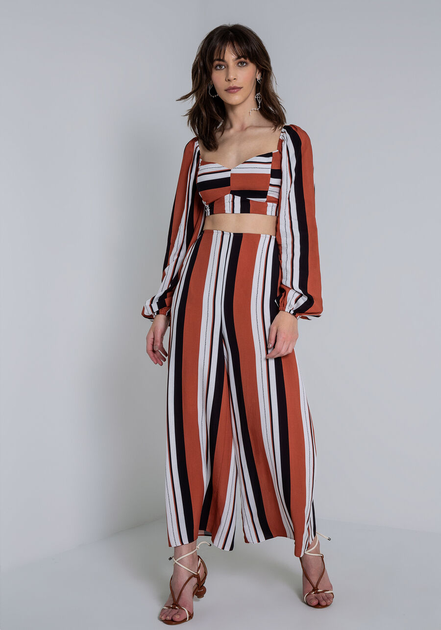 Blusa Cropped em Viscose Estampada, SENTIDO. Blusa Cropped em Viscose Estampada, SENTIDO, large.