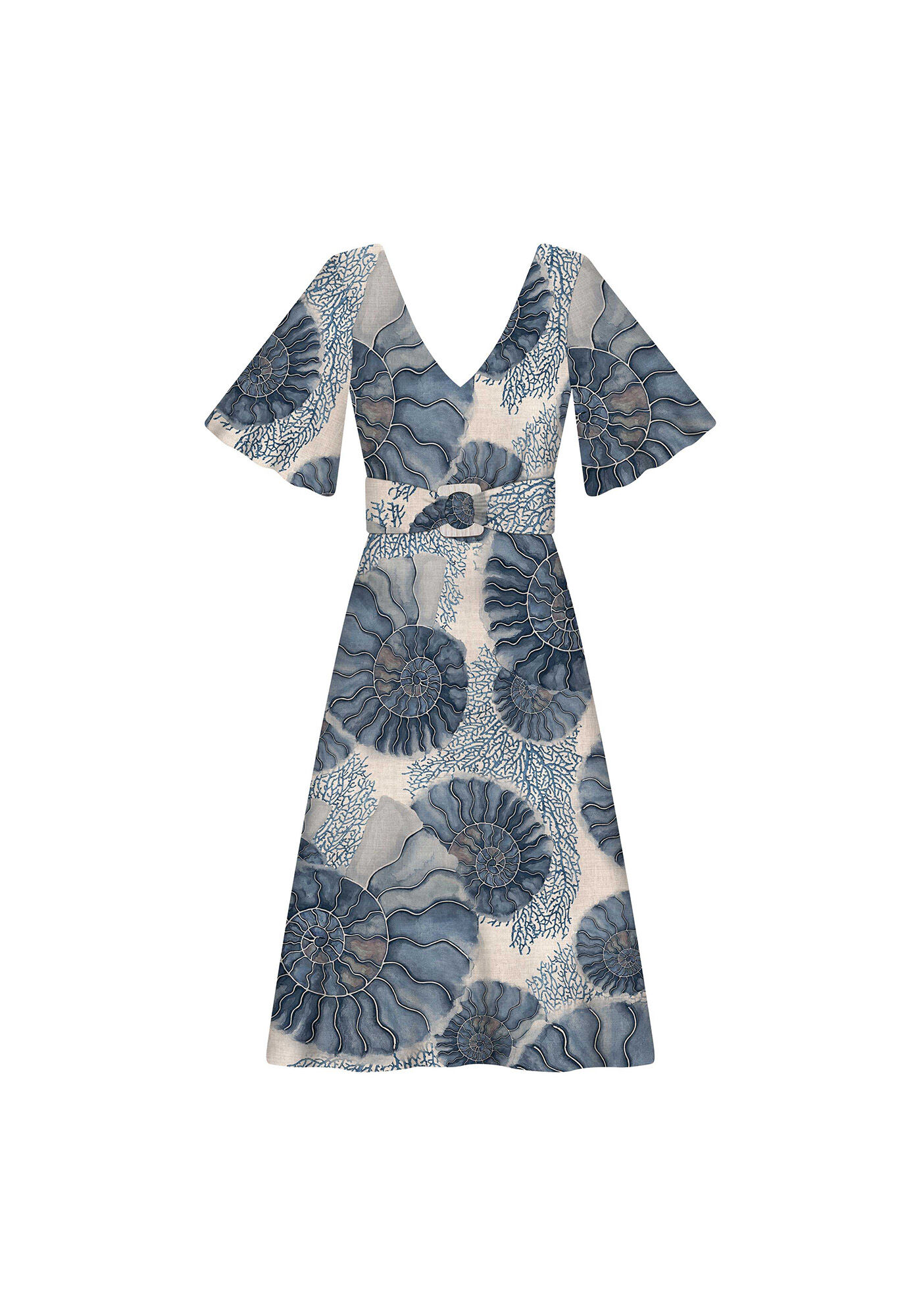 Vestido com Cinto Estampa, , large.