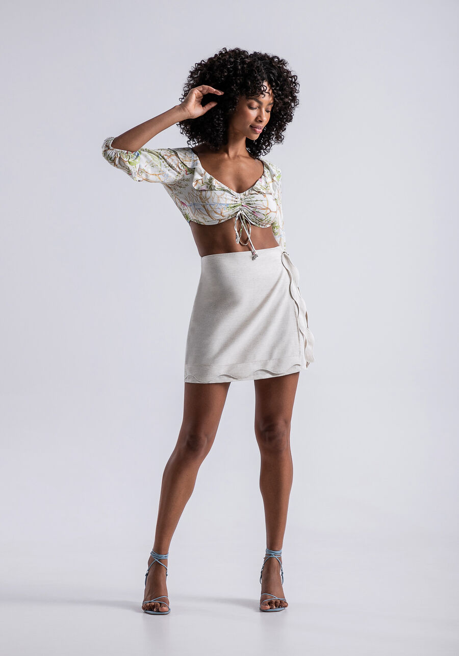 Blusa Cropped em Viscose com Babado e Amarração, . Blusa Cropped em Viscose com Babado e Amarração, , large.