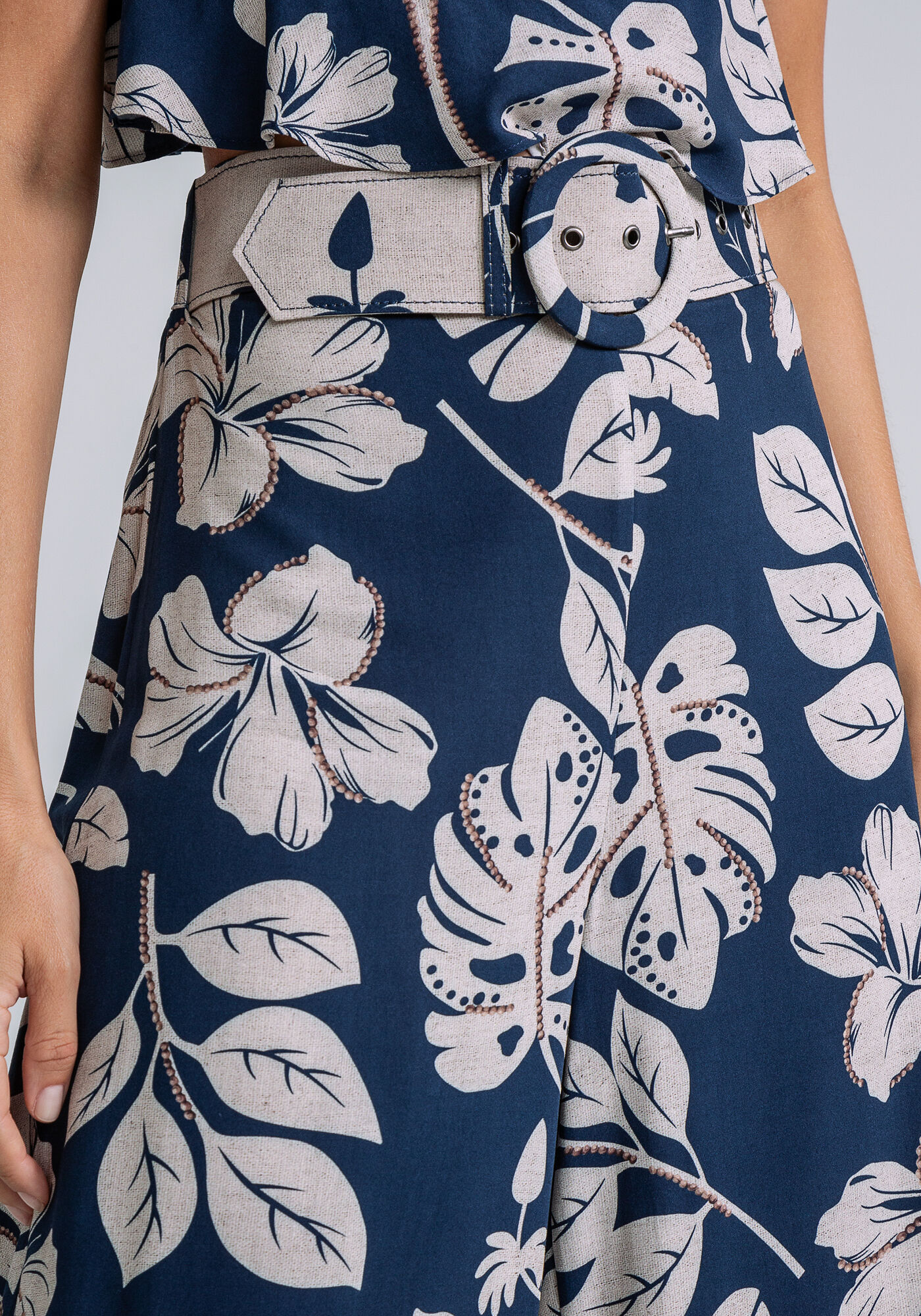 Cal&ccedil;a Pantacourt Cintura Alta Cinto, NATURALIDADE, large.