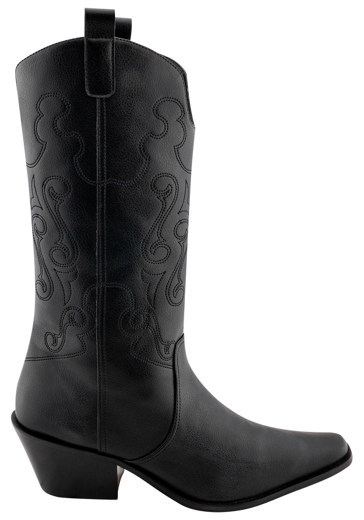 Bota Western Cano M&eacute;dio Bordada, , large.