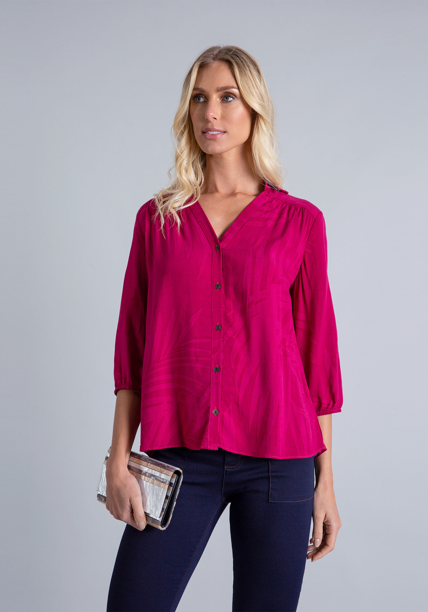 Camisa Manga 3/4 Bufante, . Camisa Manga 3/4 Bufante, , large.