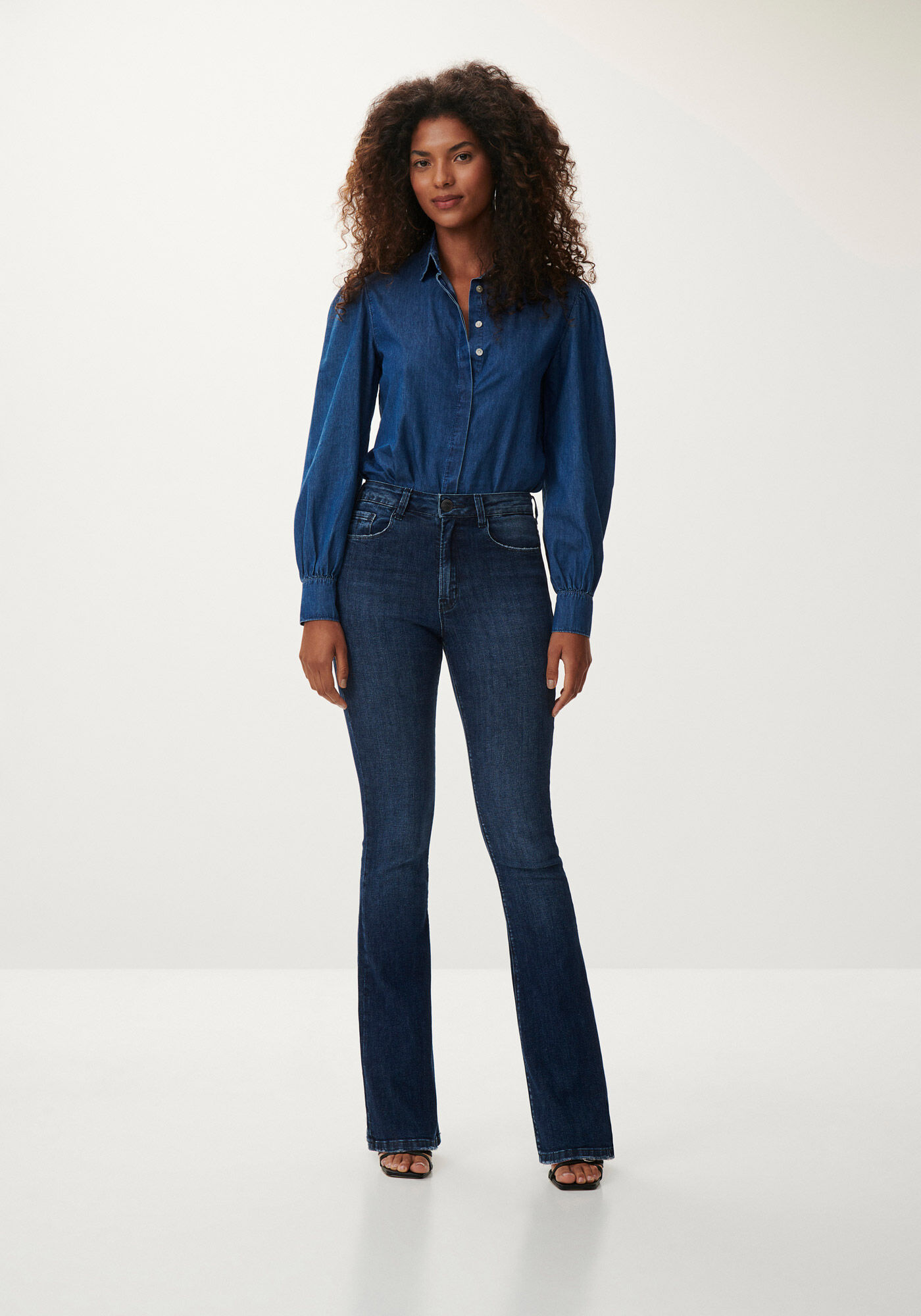 Cal&ccedil;a Jeans Flare Bootcut Cintura Alta Every Day, , large.