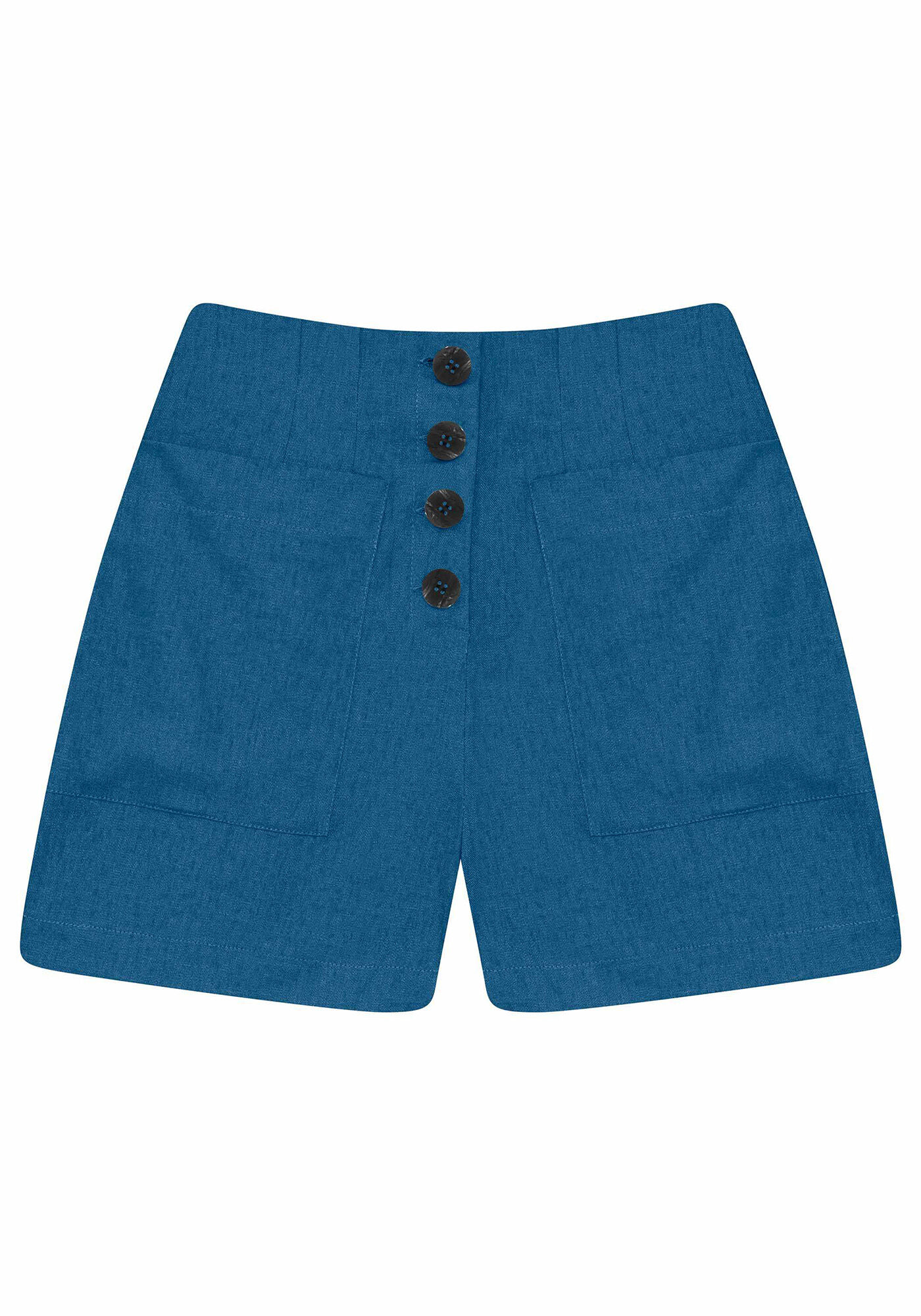Shorts Linho com Bot&otilde;es Marinho Stella, , large.