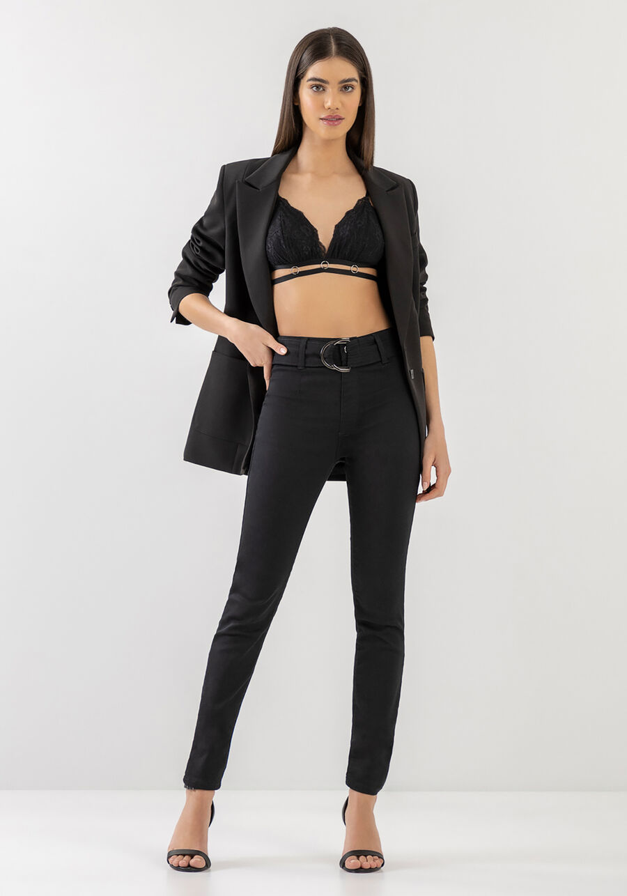 Top Renda com Bojo Detalhe Argola, PRETO REATIVO. Top Renda com Bojo Detalhe Argola, PRETO REATIVO, large.
