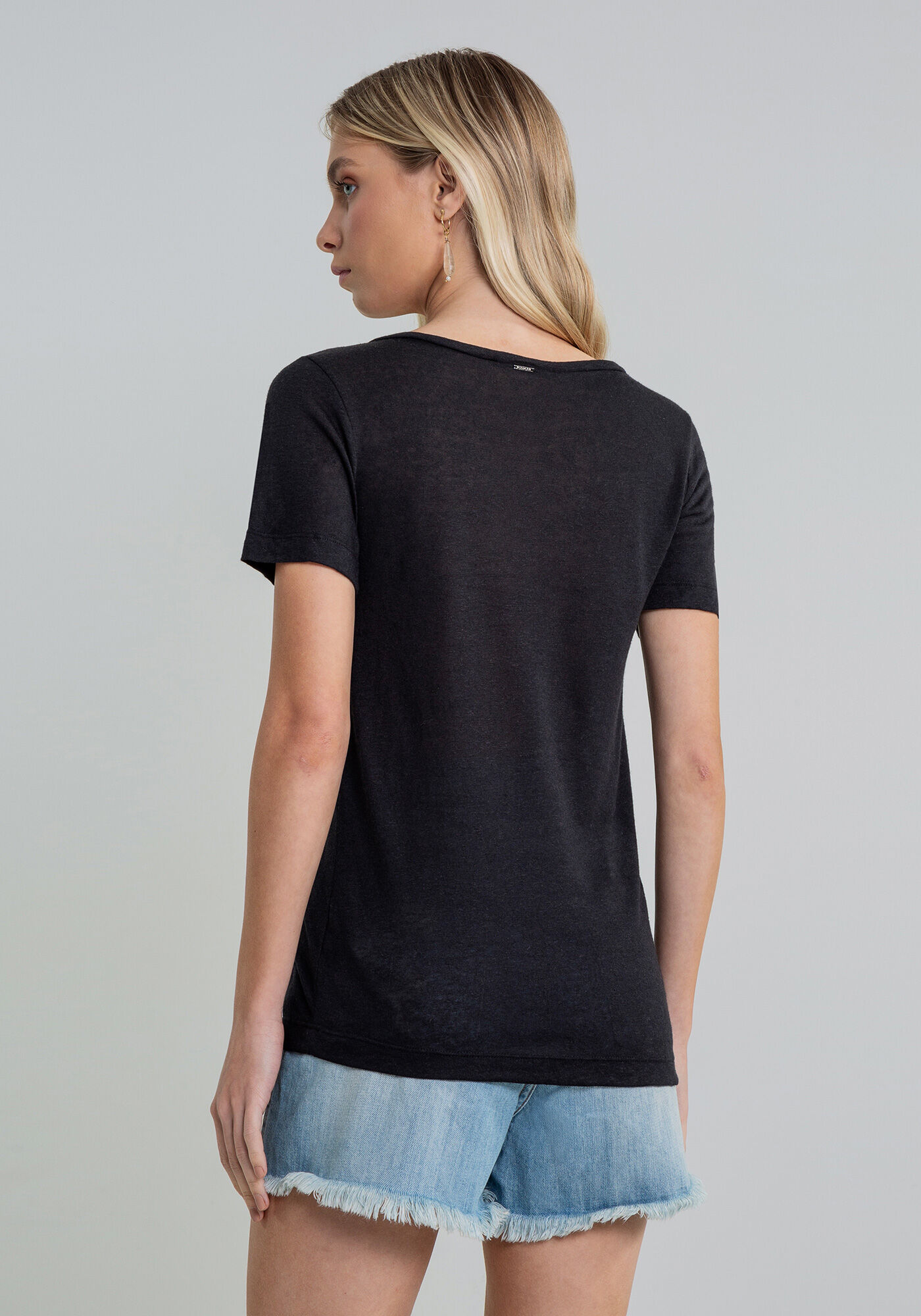 Blusa Decote V B&aacute;sica, , large.