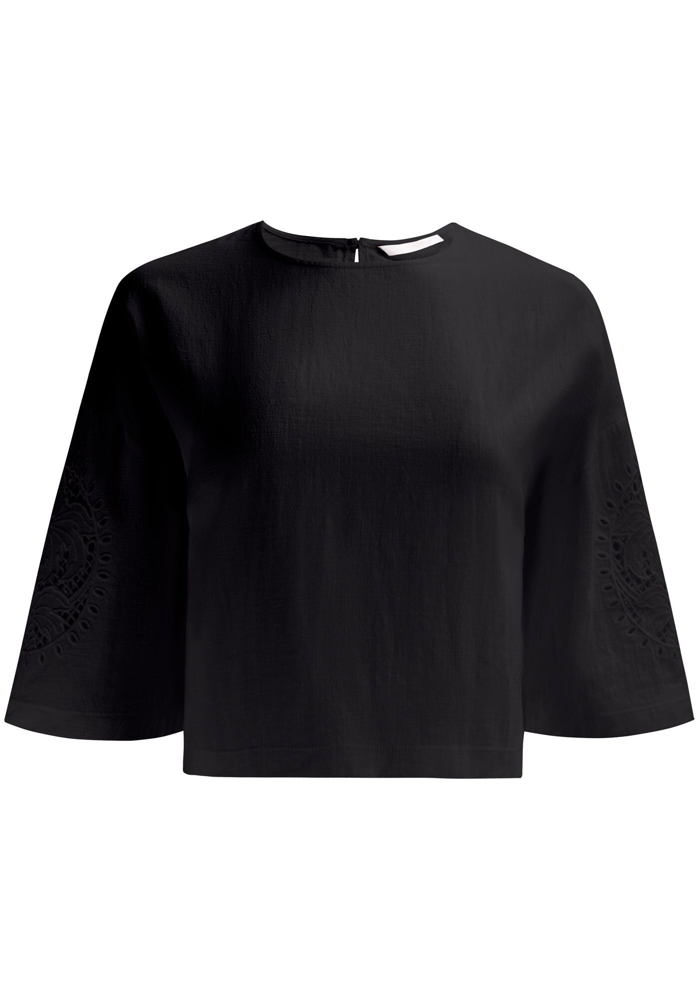 Blusa Ampla em Tecido Cotton com Bordado Mangas | Lez a Lez